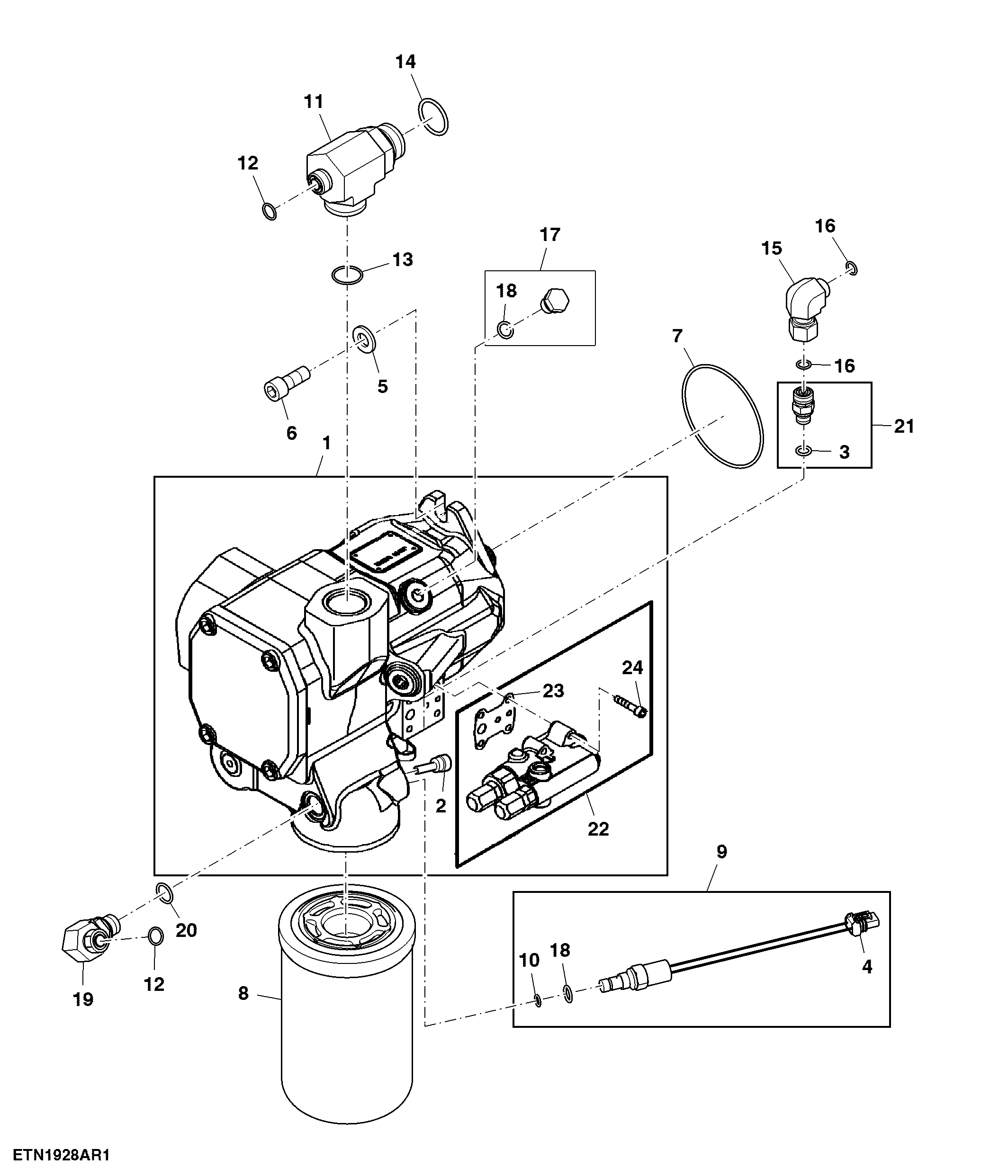 Hydraulic Pump, W/O TLS™, W/O Midstack and Front Brake, PowrQuad™/AutoQuad™/IVT™, 63 cc