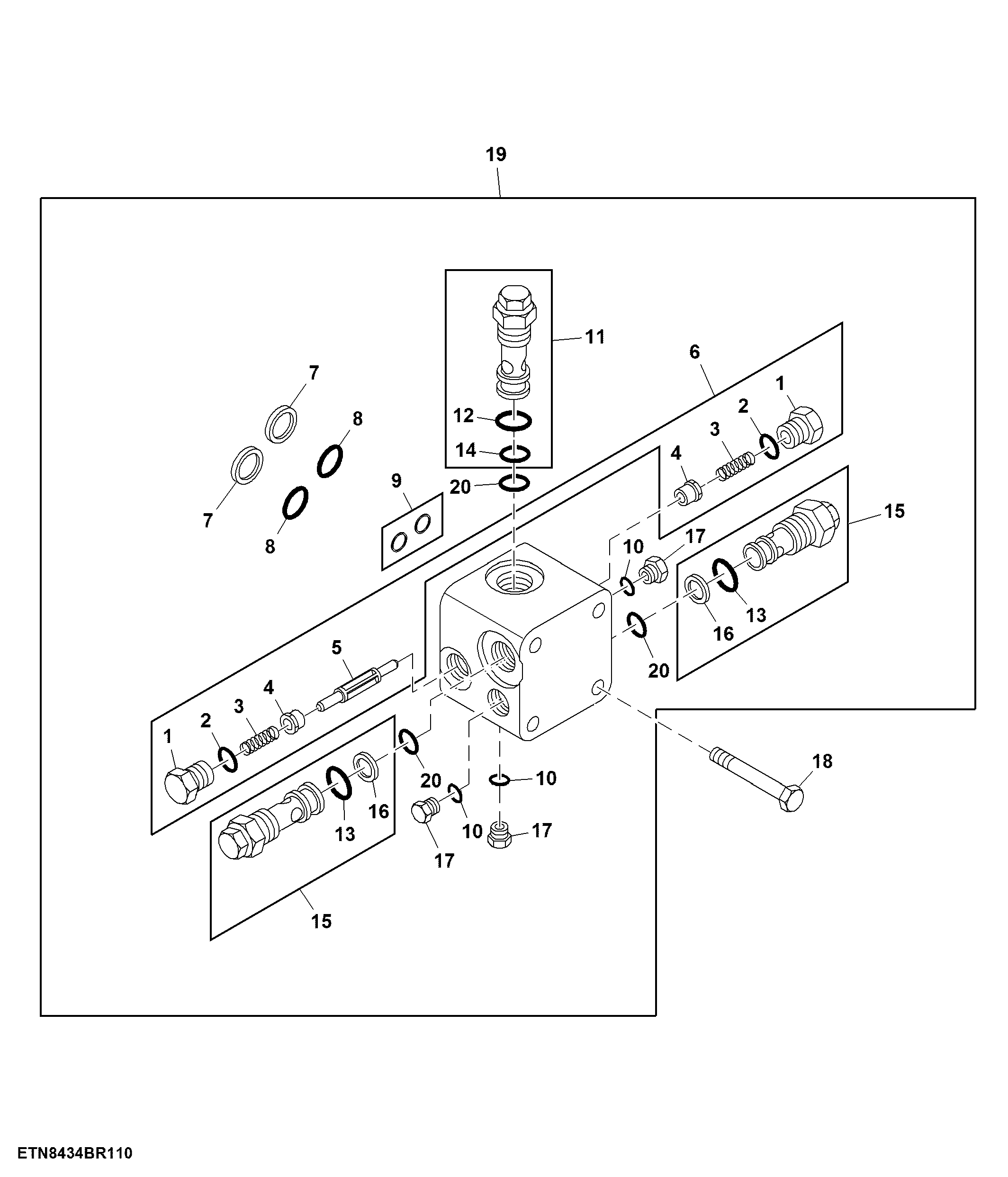 Hydrostatic Motor Valve, Transmission, 25 km/h (16 mph)
