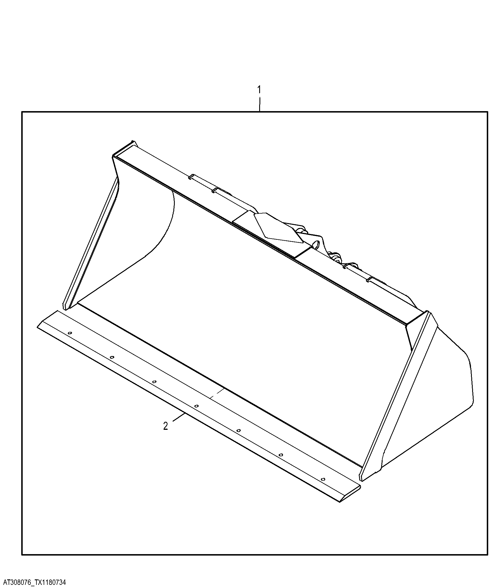 Loader Bucket Kit, 0.96 m³ (1.25 yd³)