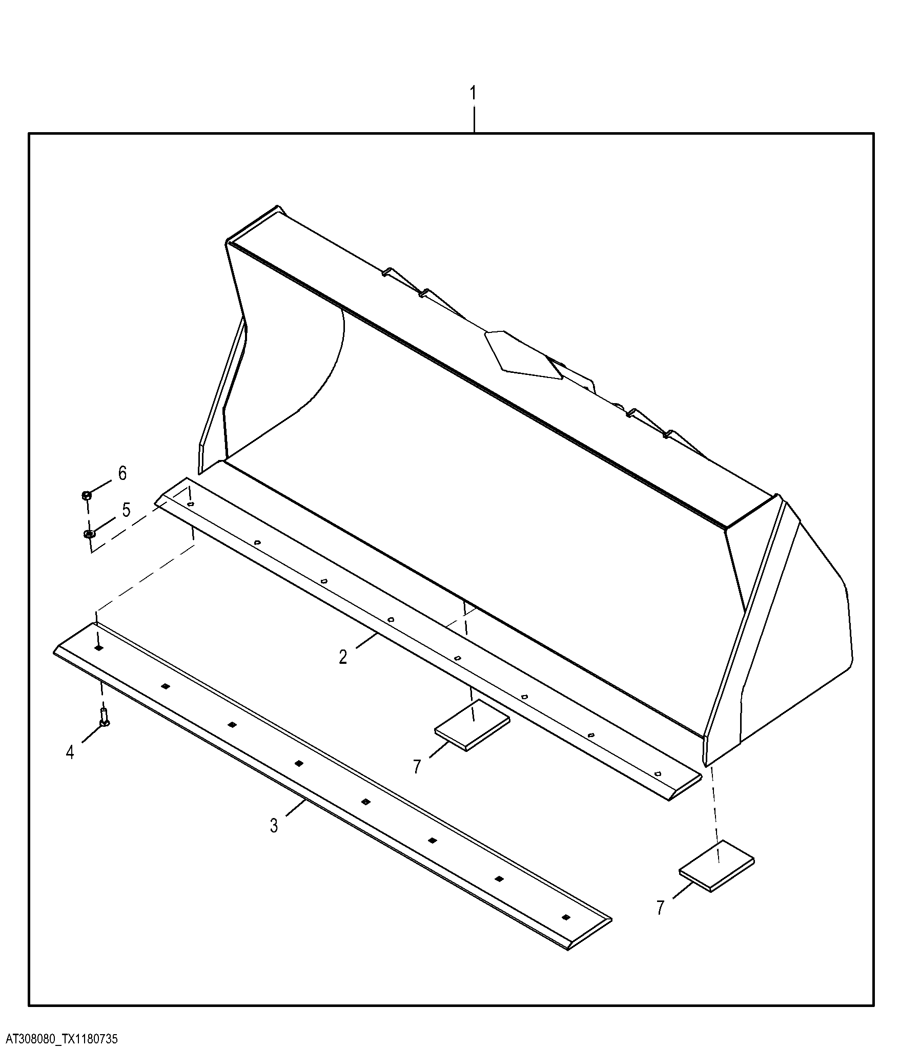 Loader Bucket 1.0 m³ (1.31 yd³)