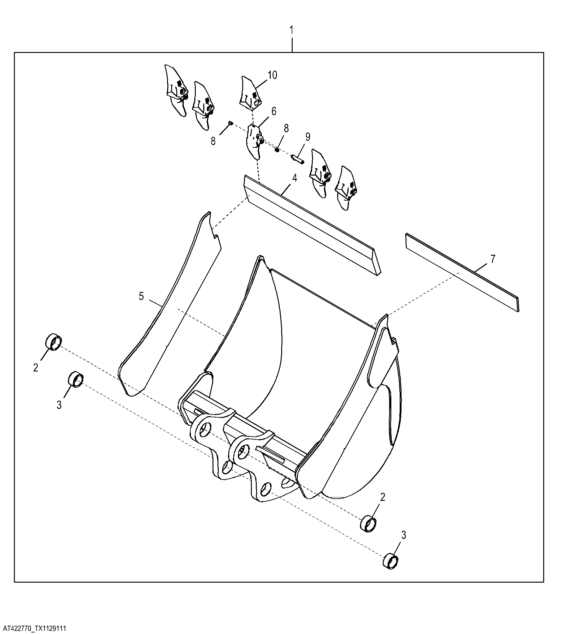 Severe Duty Bucket with TK Teeth, 76.20 cm (30.0 in), 0.283 m³ (10.0 ft³)