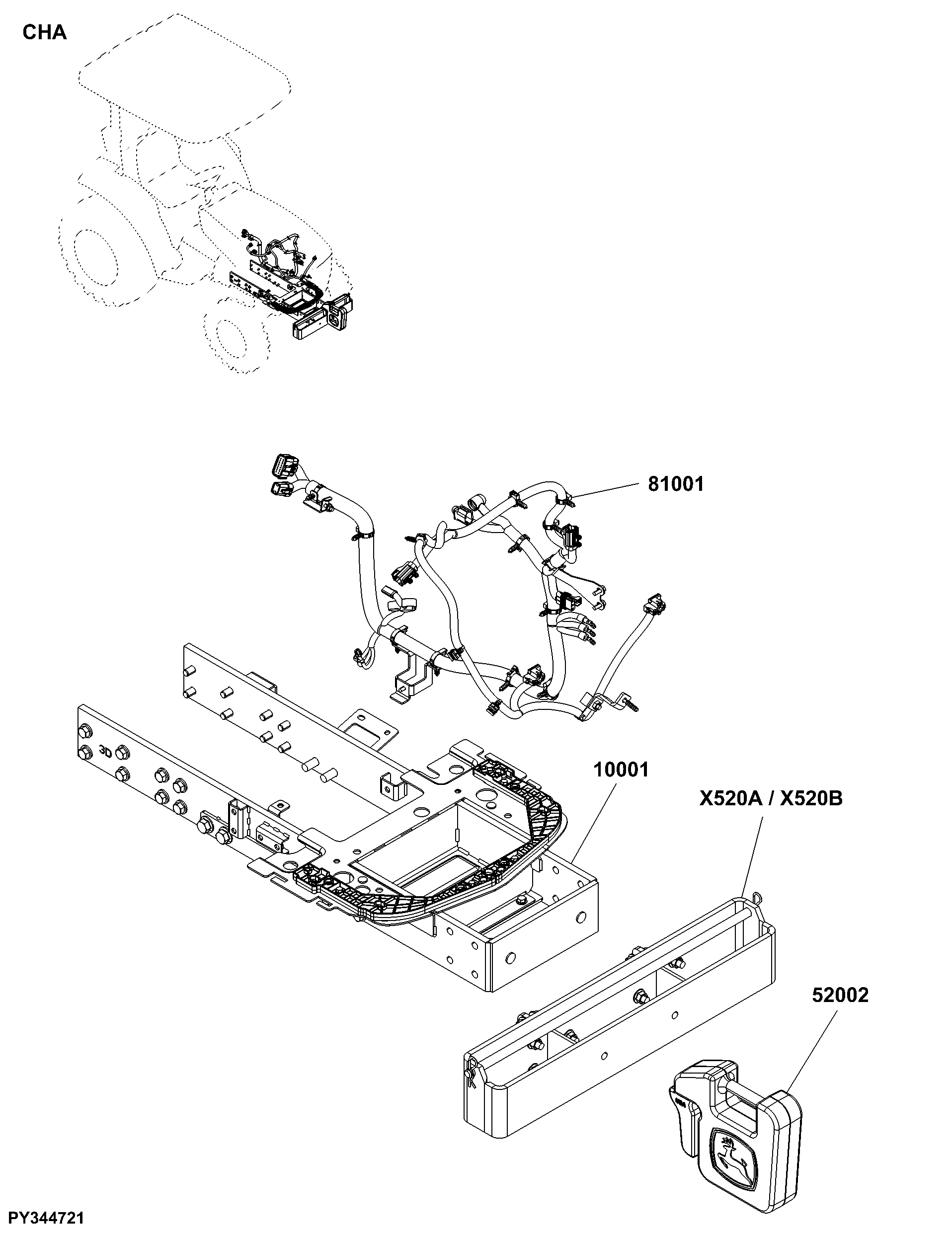 CHA Chassis Frame and Wiring Harness