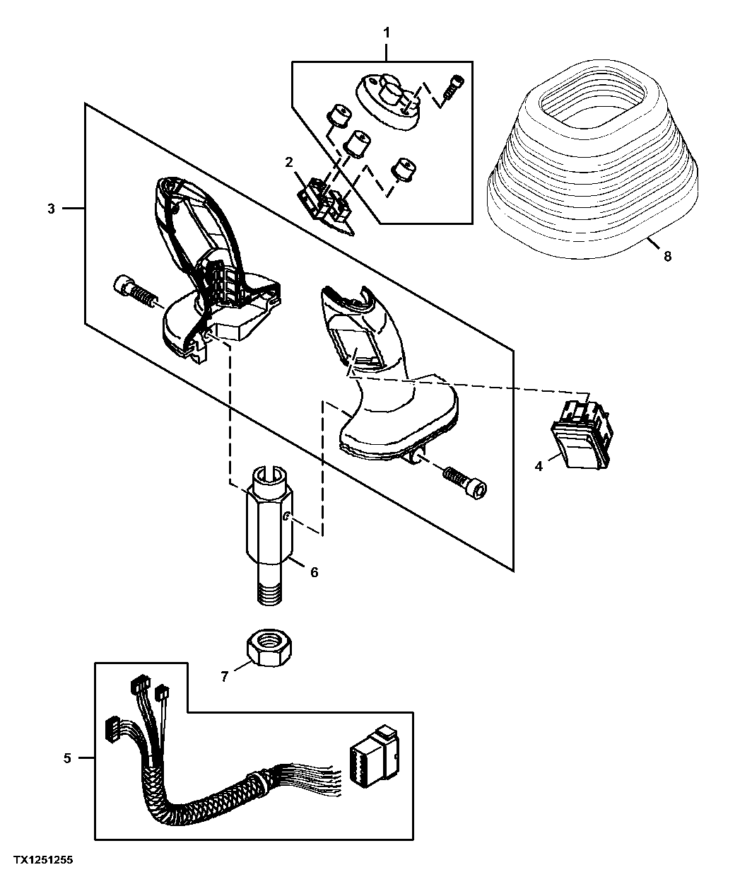 Joystick Pilot Controller Components, Two Function