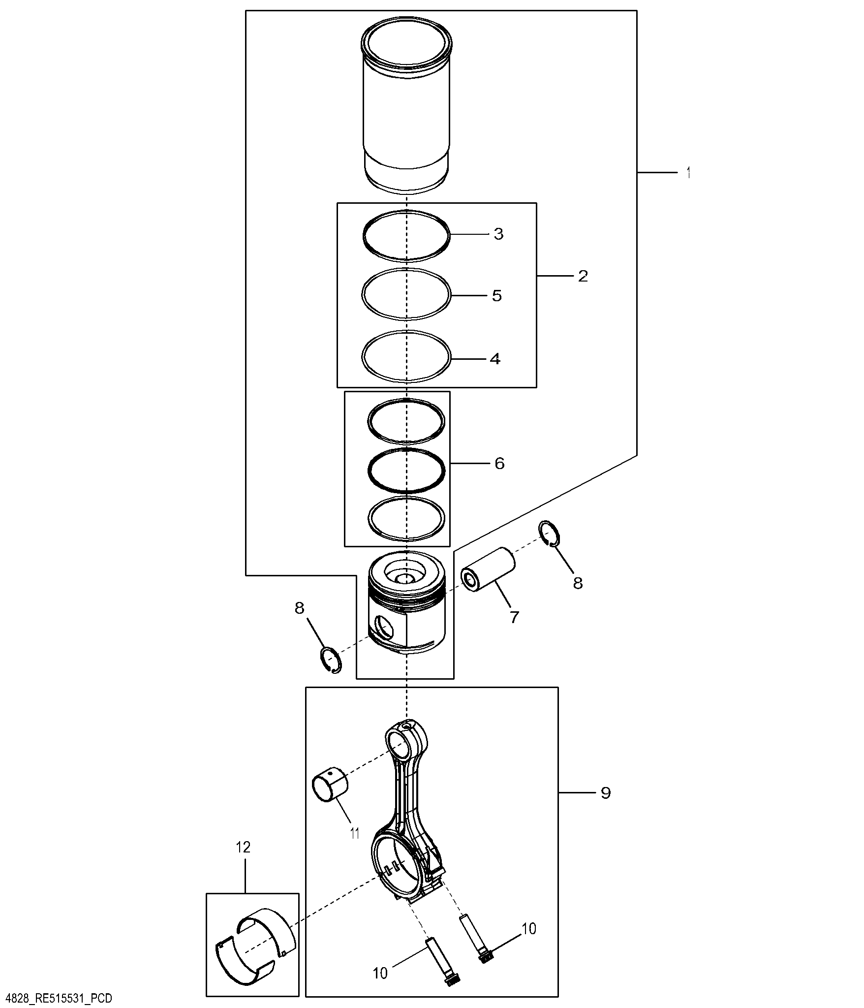 4828 Piston / Connecting Rod / Cylinder Liner (277313 - )