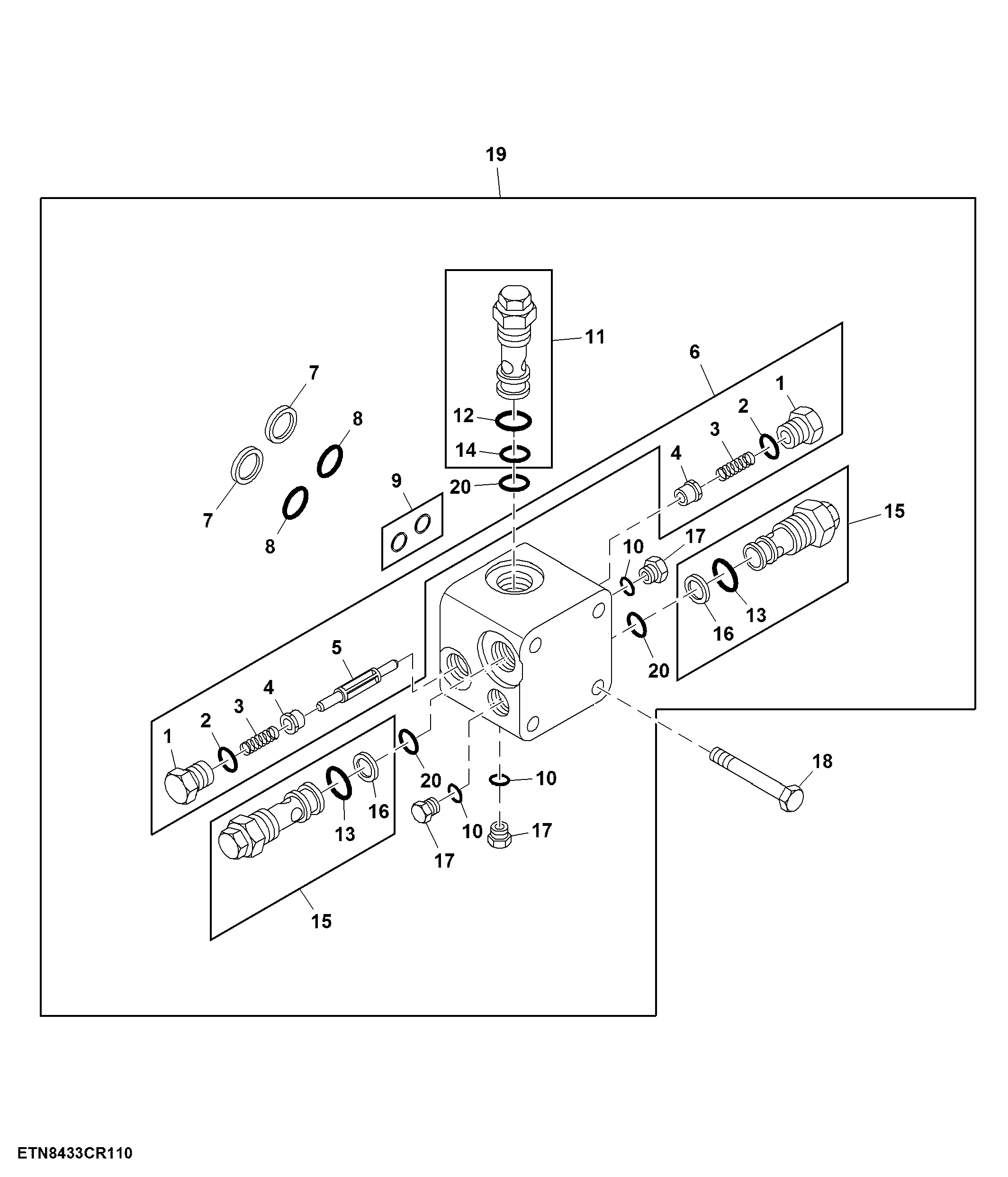 Hydrostatic Motor Valve, Transmission, 20 km/h (12 mph)