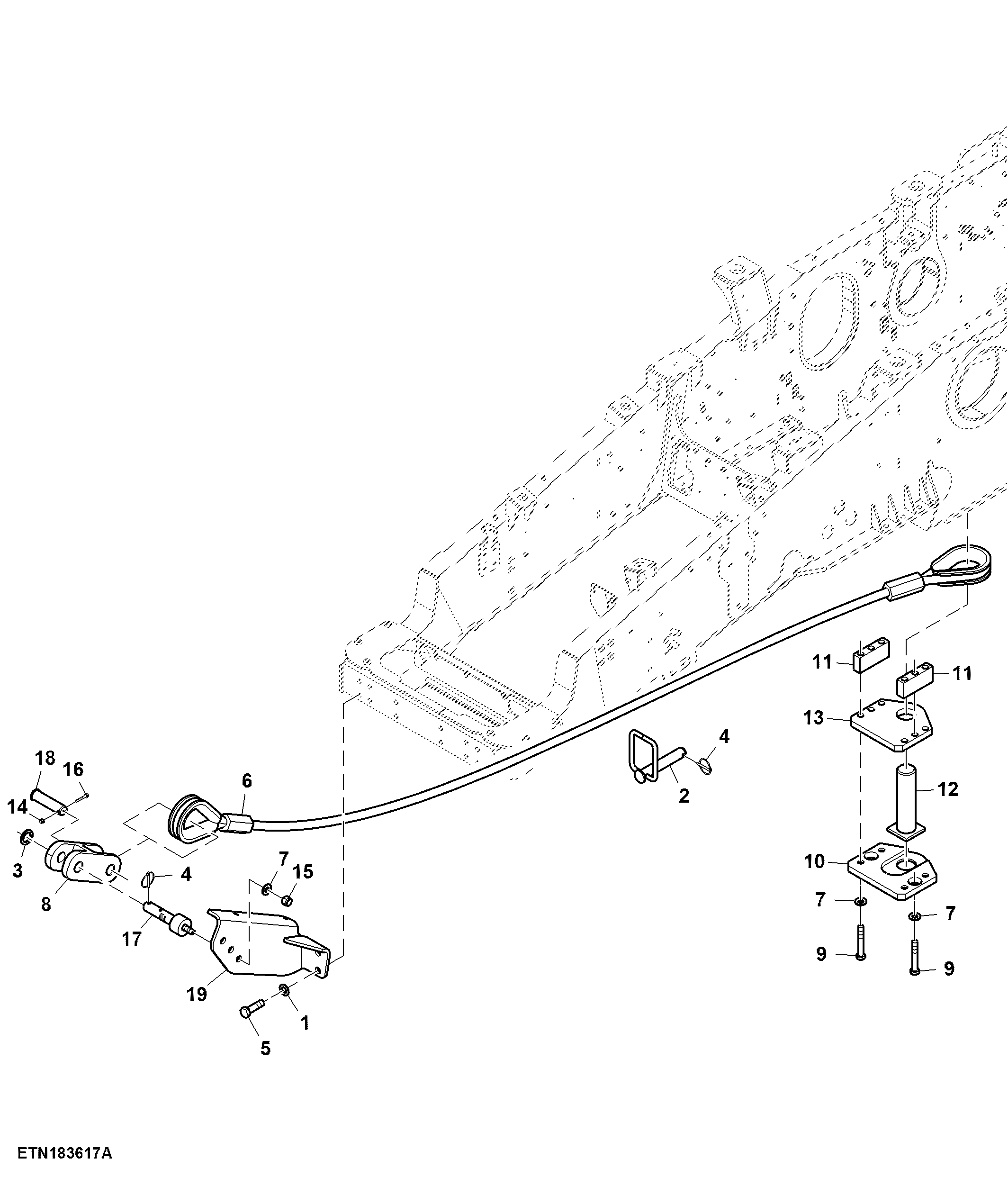Tow Cable, W/O Front Weight Support (For EAEU)