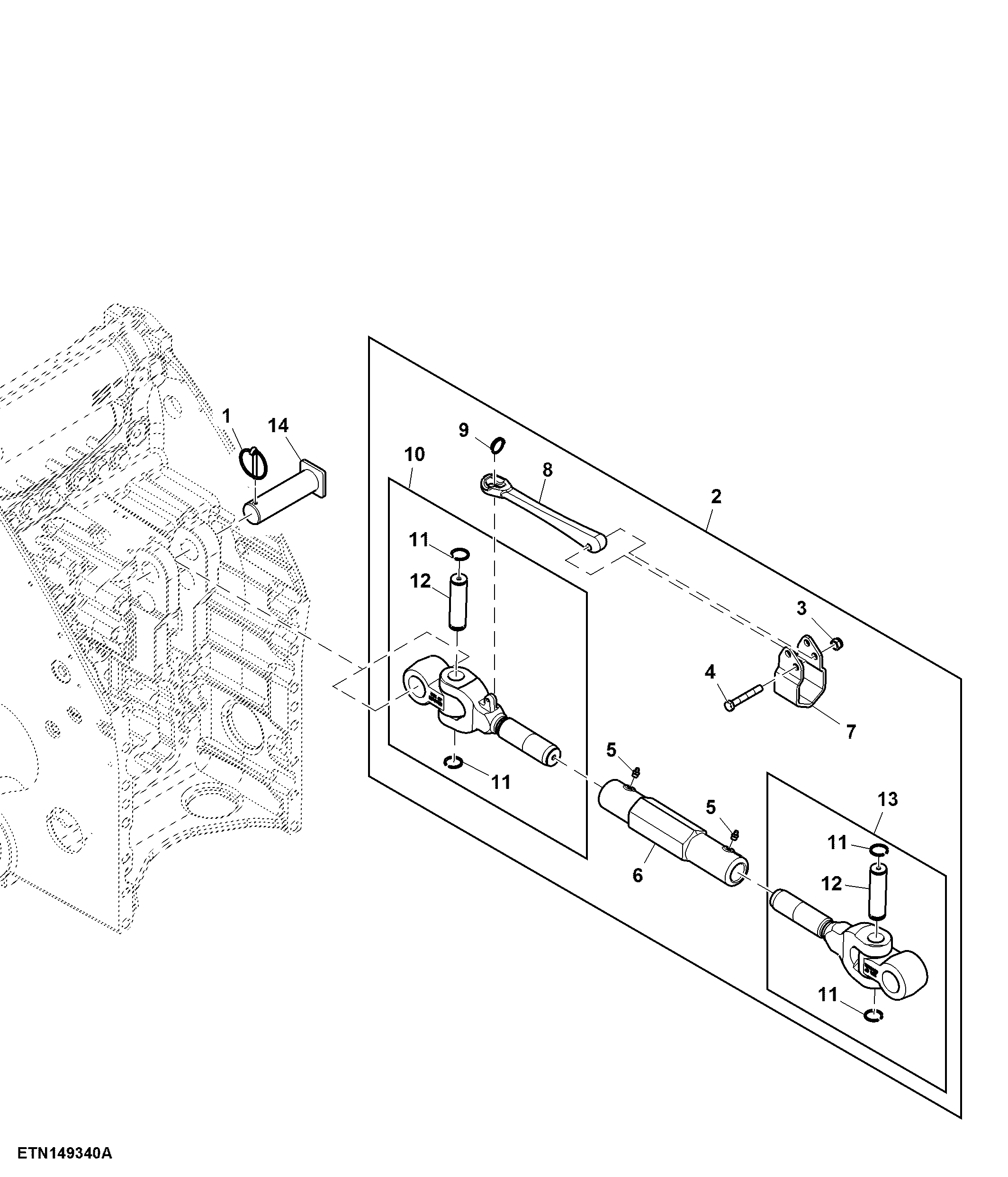 Center Link Holder, W/O Quick Coupler, Category 4