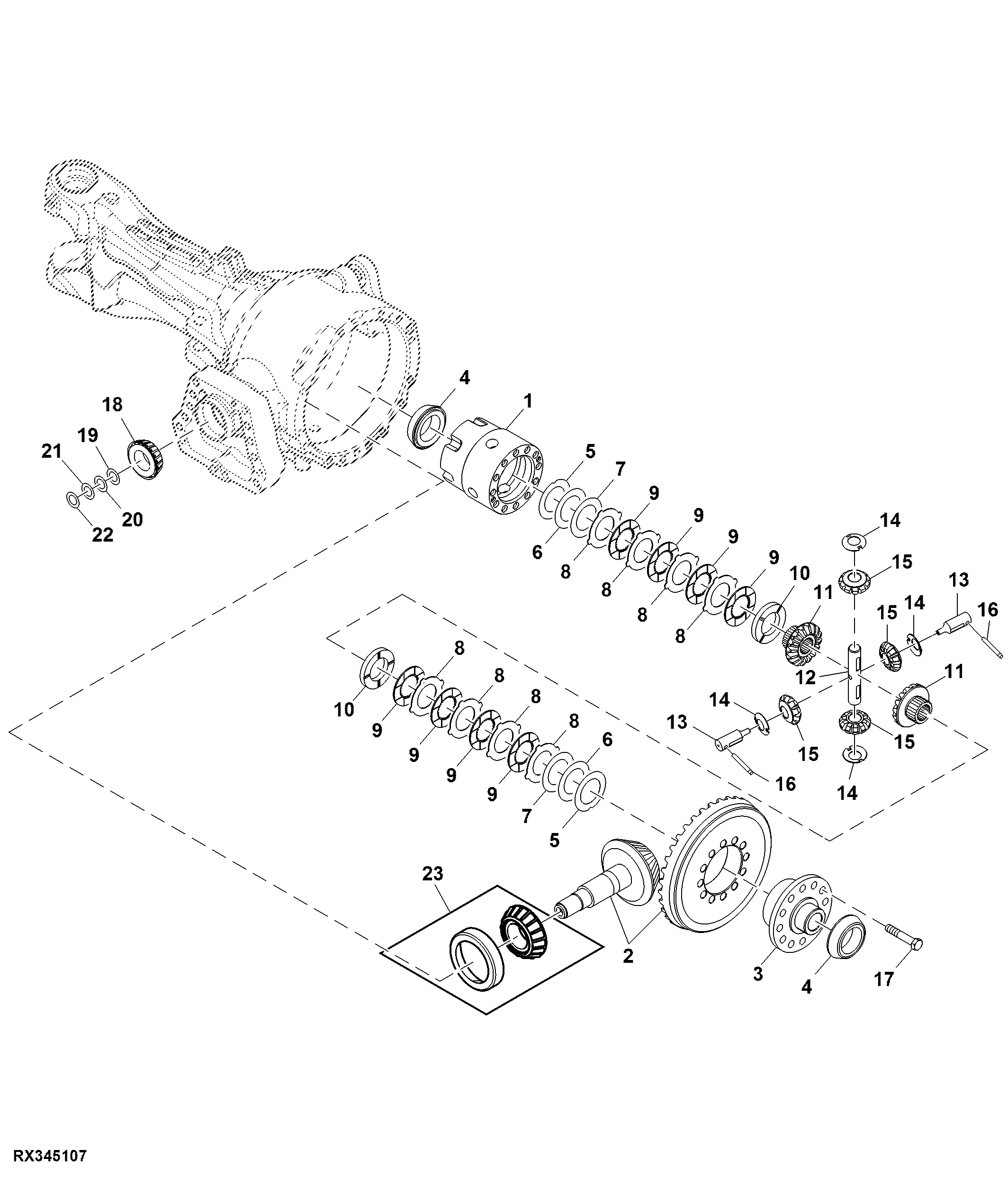 Front Differential, Limited Slip, 2.5 Ratio, 1300 MFWD