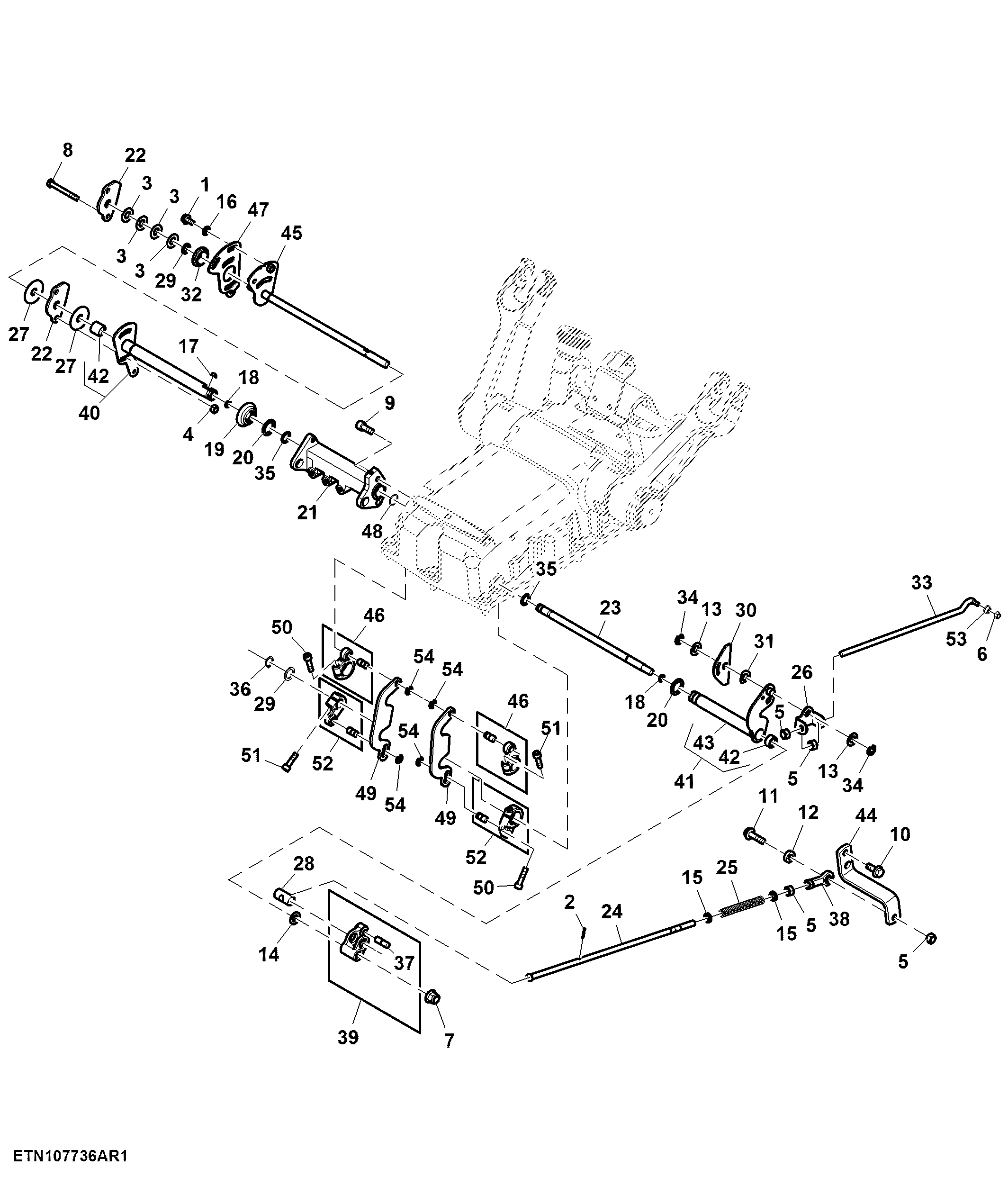Rockshaft Control Linkage, W/ Trailer Brake
