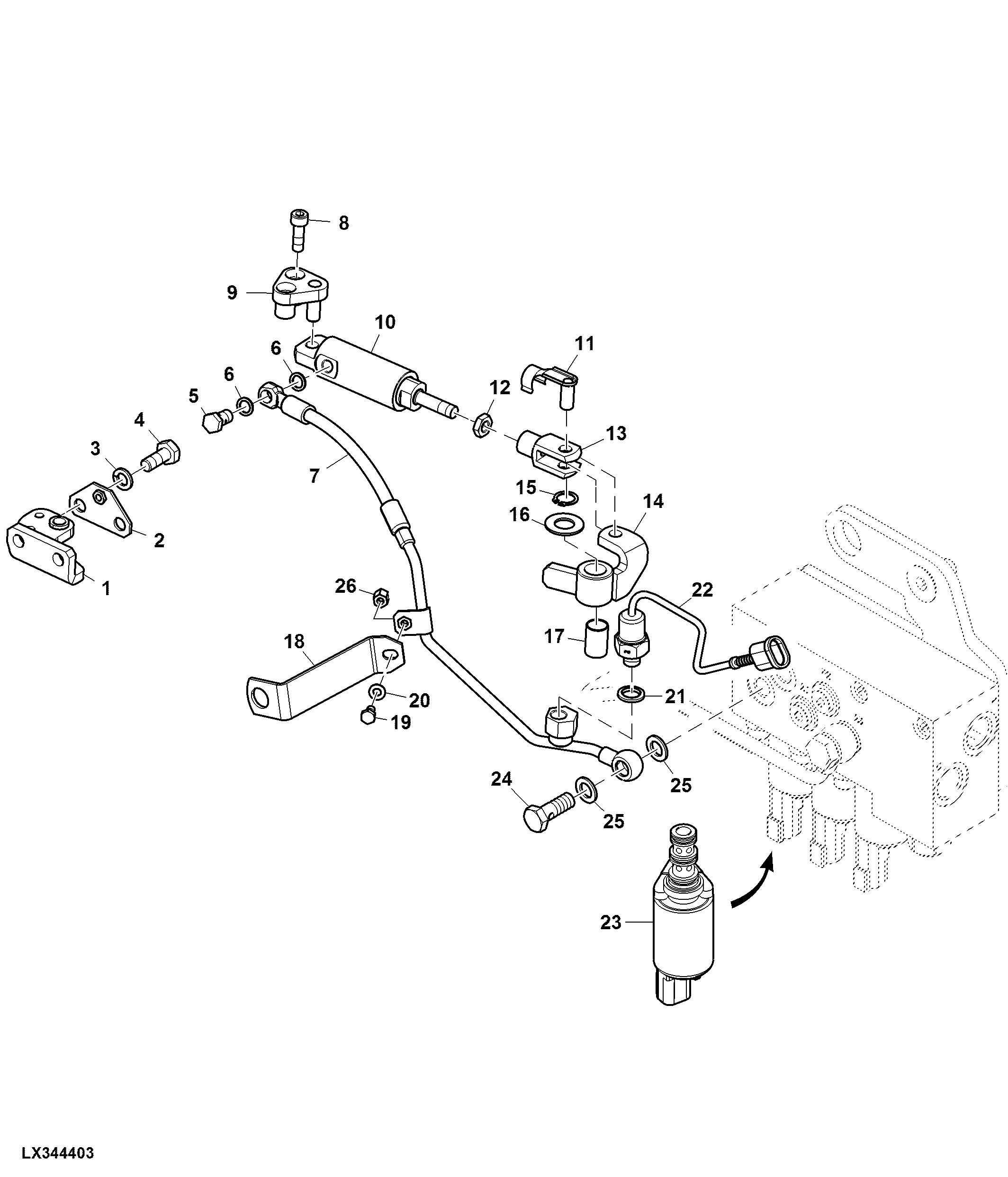 Hydraulic Oil Lines, Differential Lock, Cab