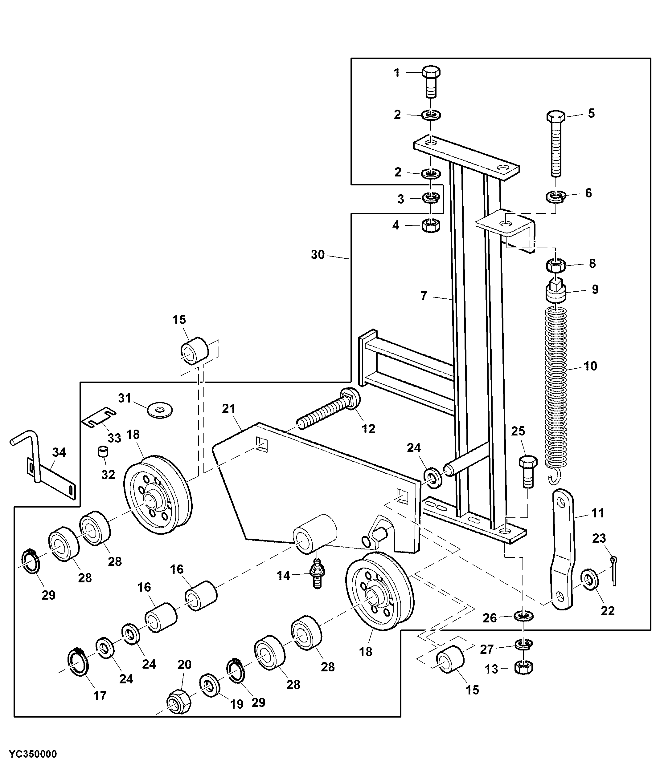 Countershaft Direct Drive W/ Tensioner Pulley