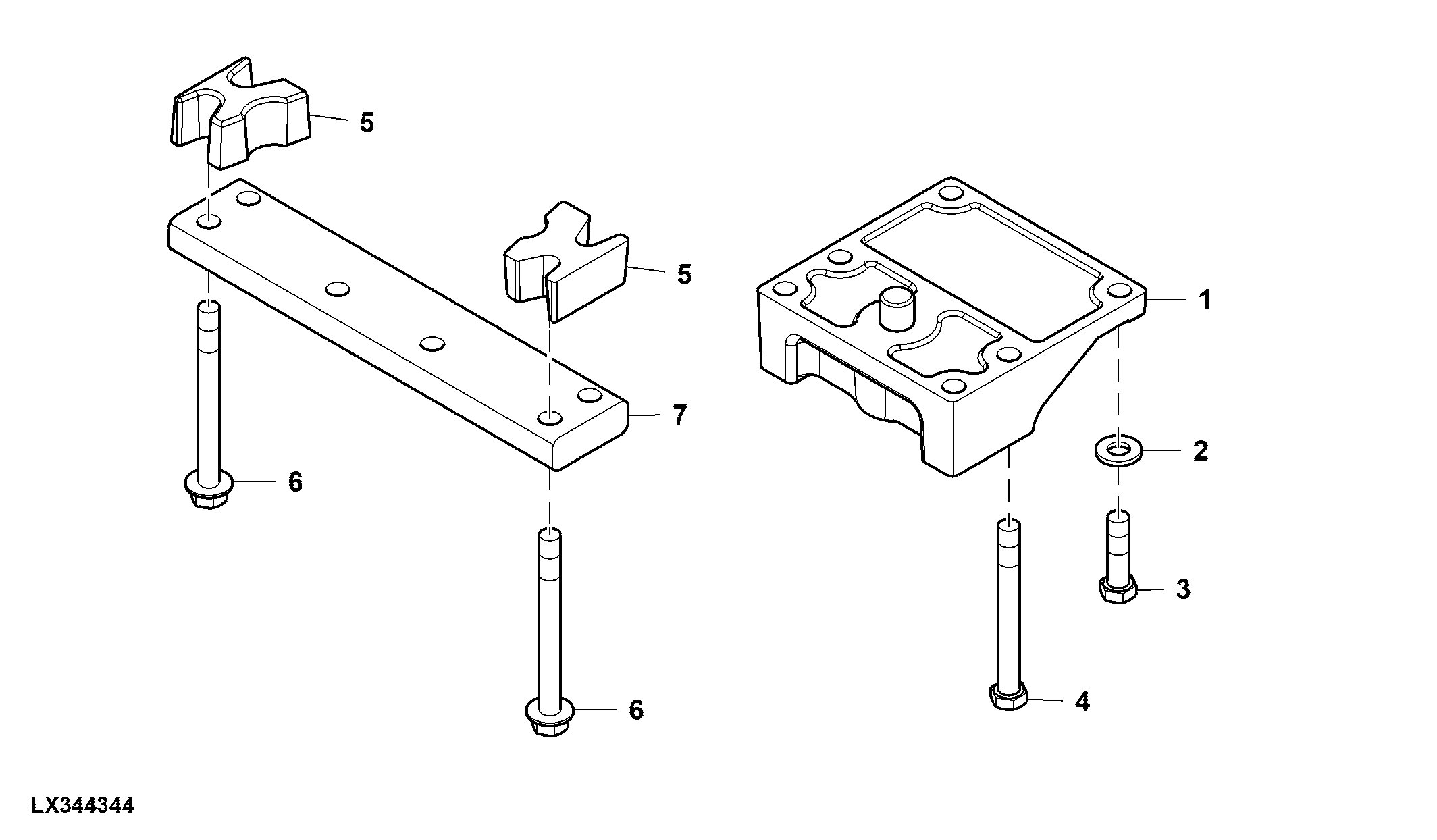 Spacer, Swinging Drawbar Support, Attachment