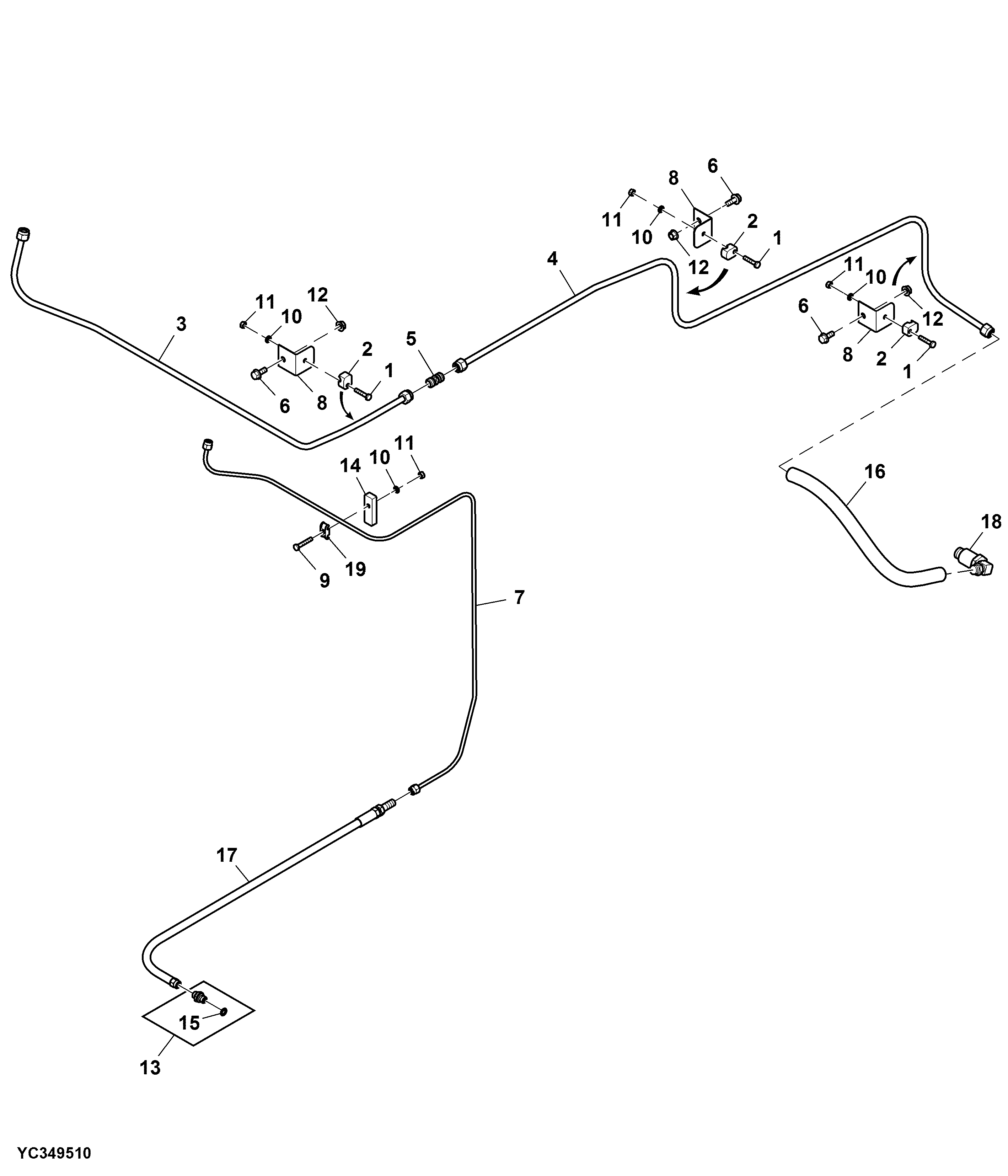 Hydraulic Lines, Threshing Frame ( - 030165)