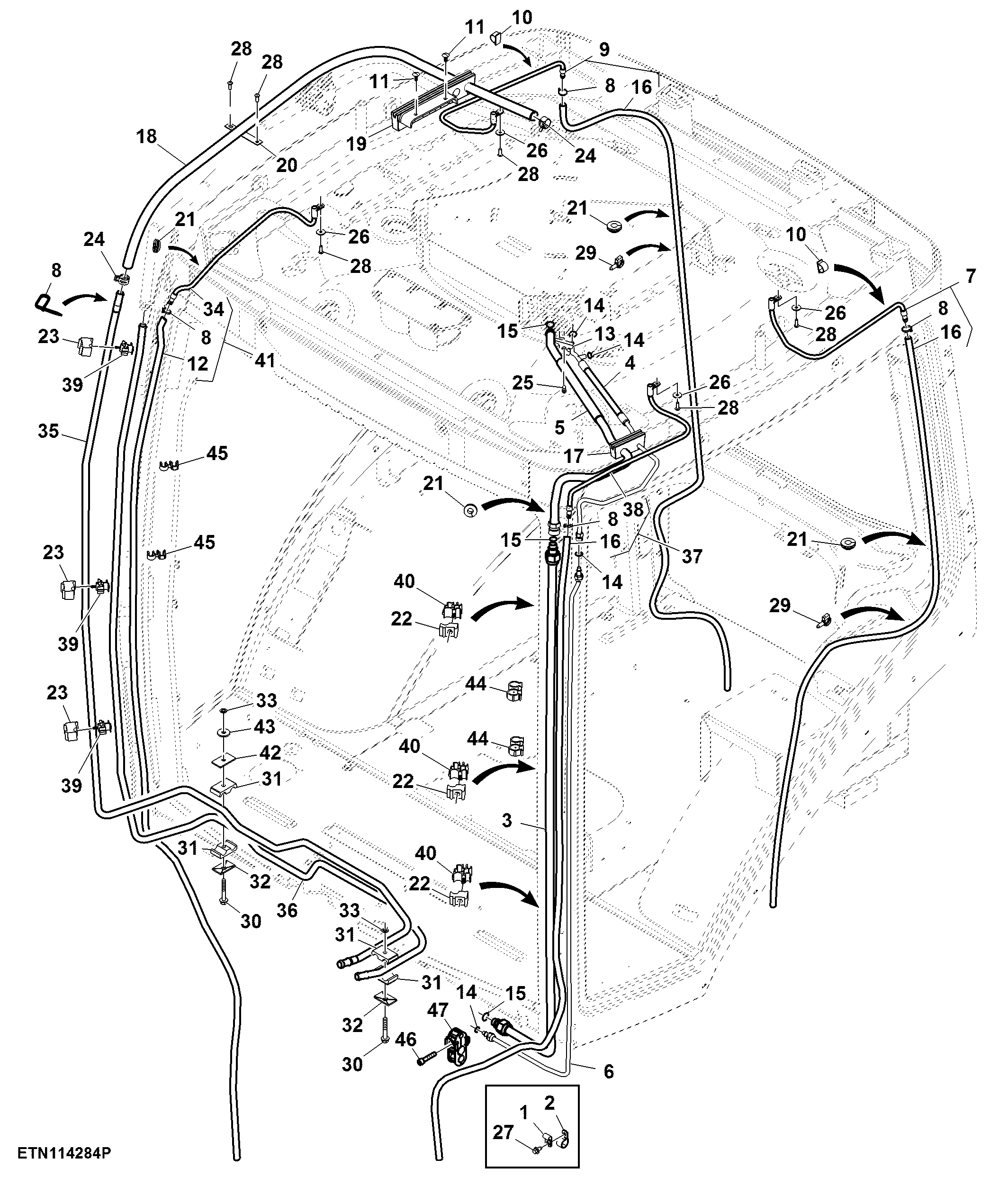 HVAC Lines, Operator's Station, T2/T3 Engine