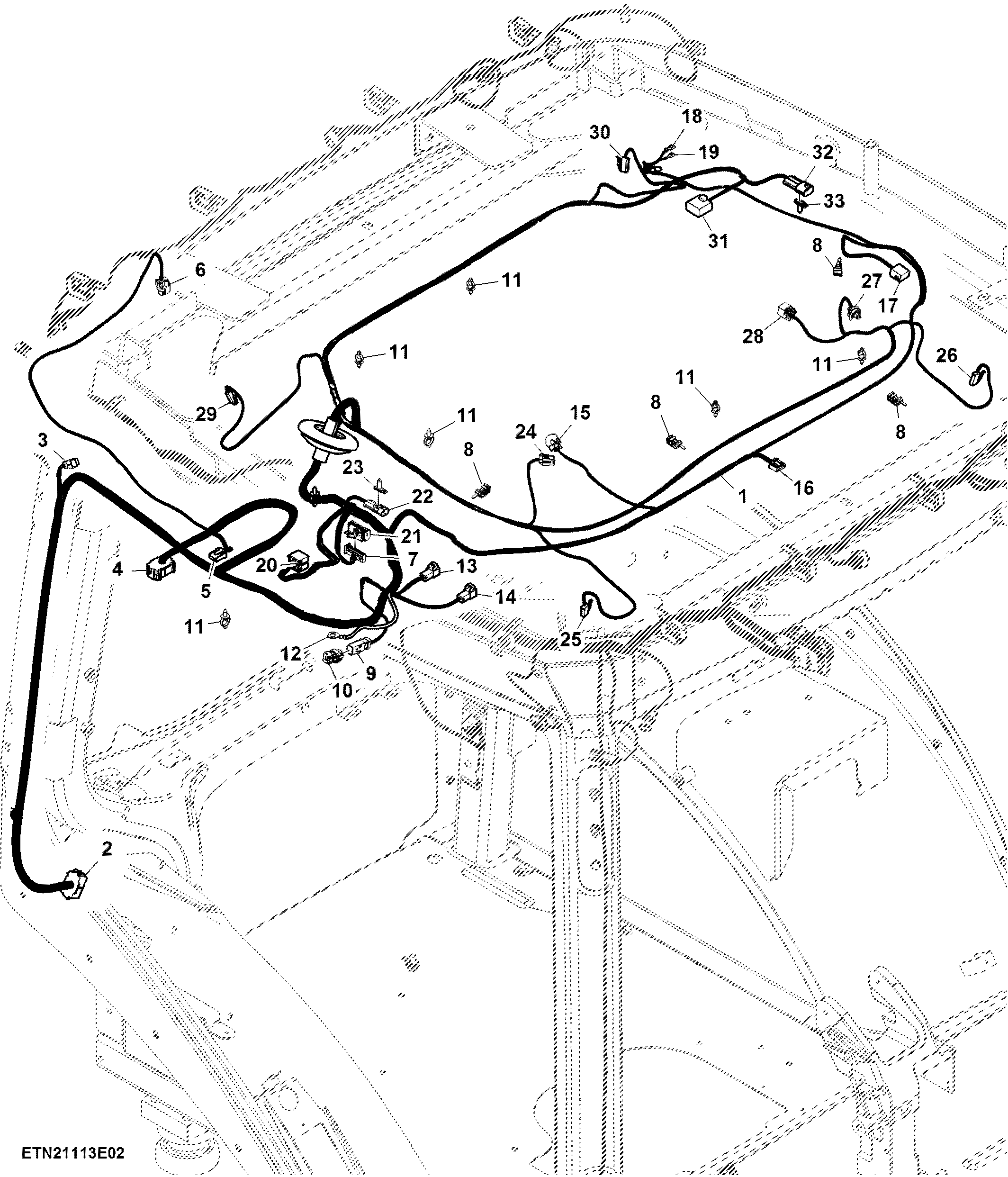 Roof Wiring Harness, Automatic Temperature Control (2/2)