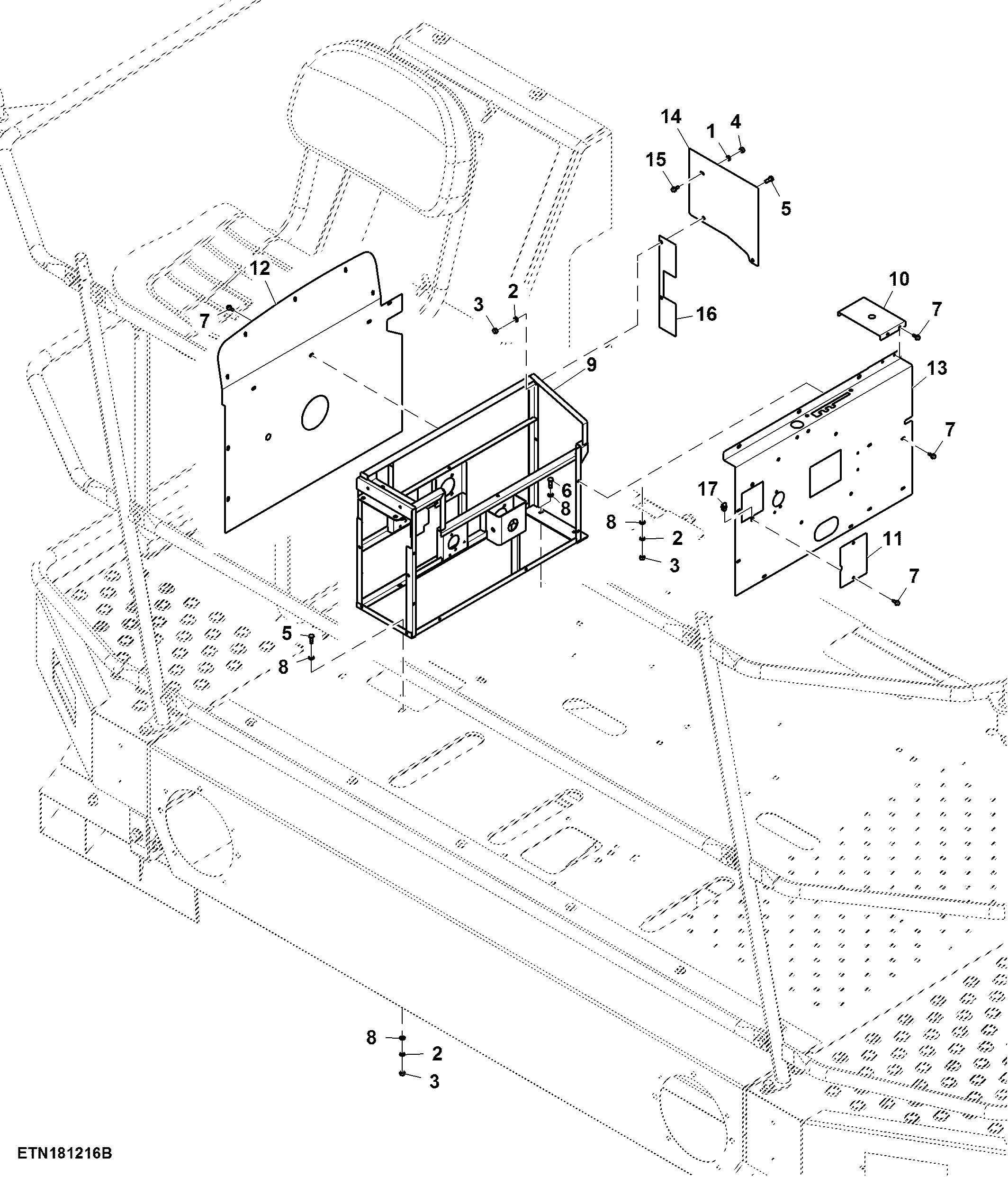 Instrument Panel Cover and Frame, For Inline Engine