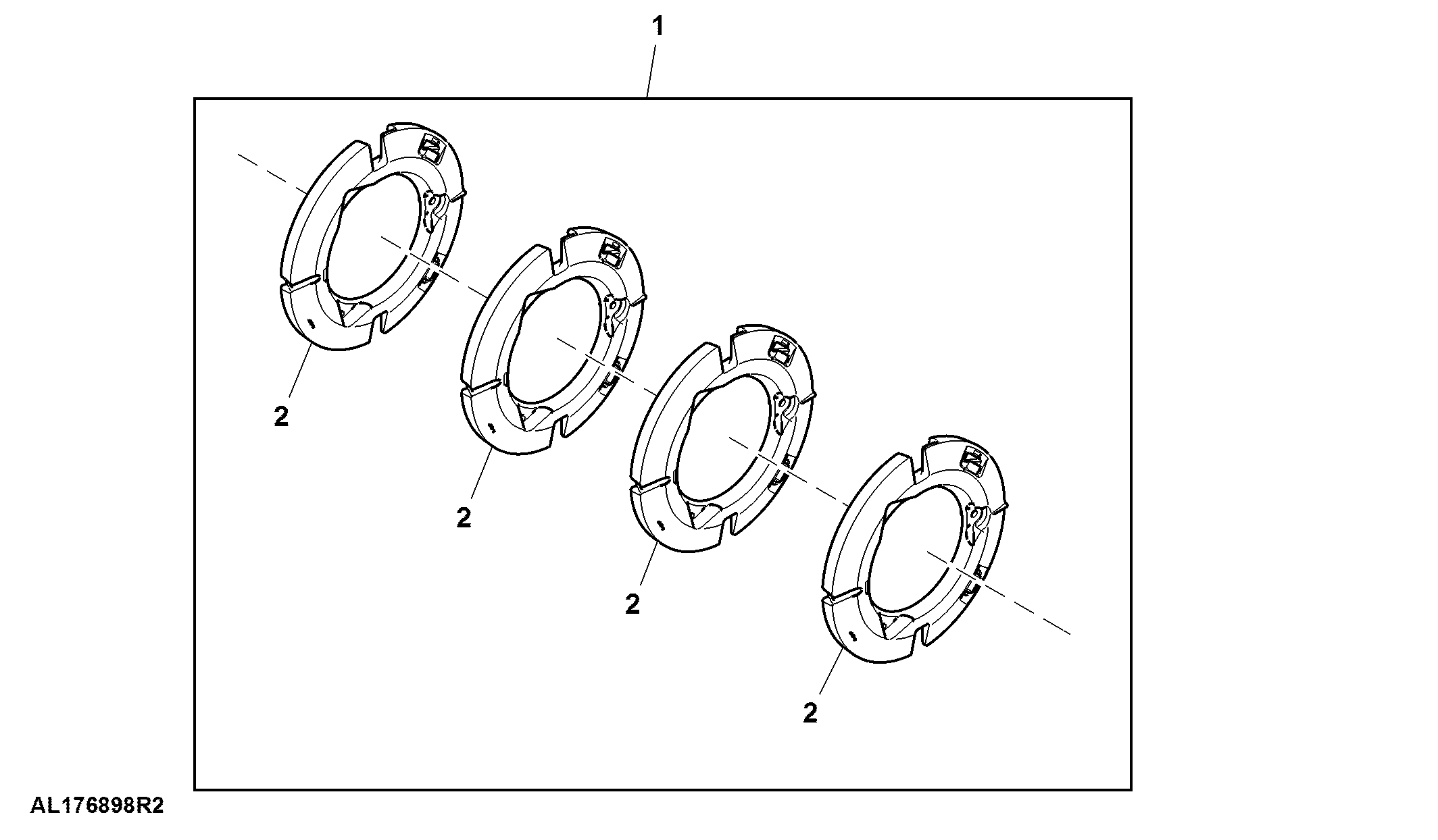 Rear Wheel Weights, 1100 kg (2425 lb), Attachment