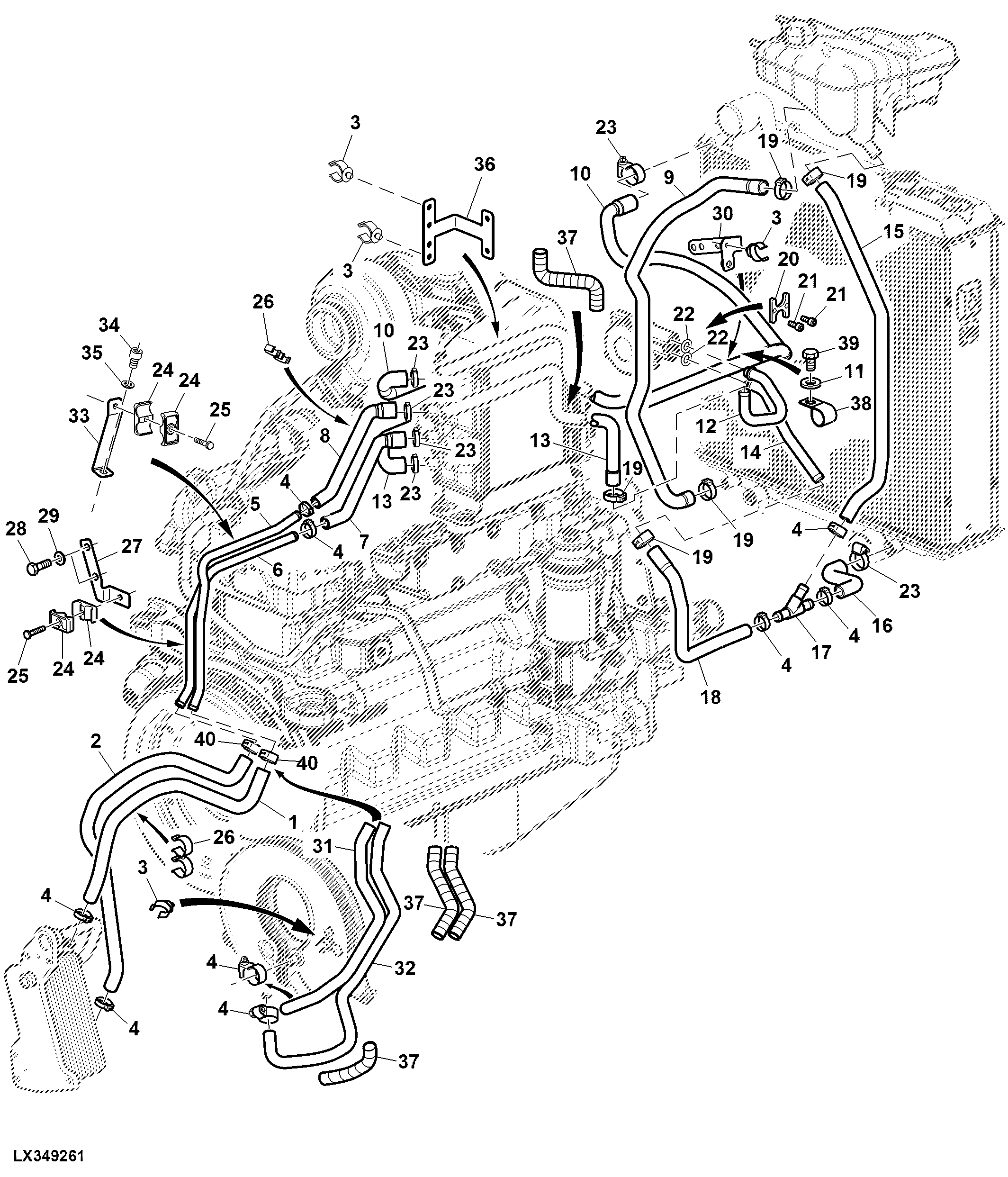 COOLANT LINES FOR OIL COOLER AND INTERCOOLER