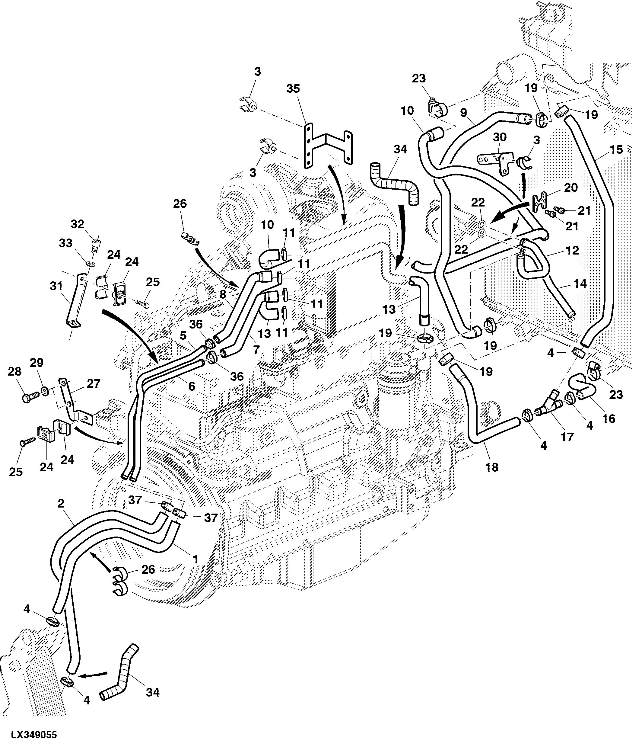 Coolant Lines for Oil Cooler and Intercooler (for EPQT)