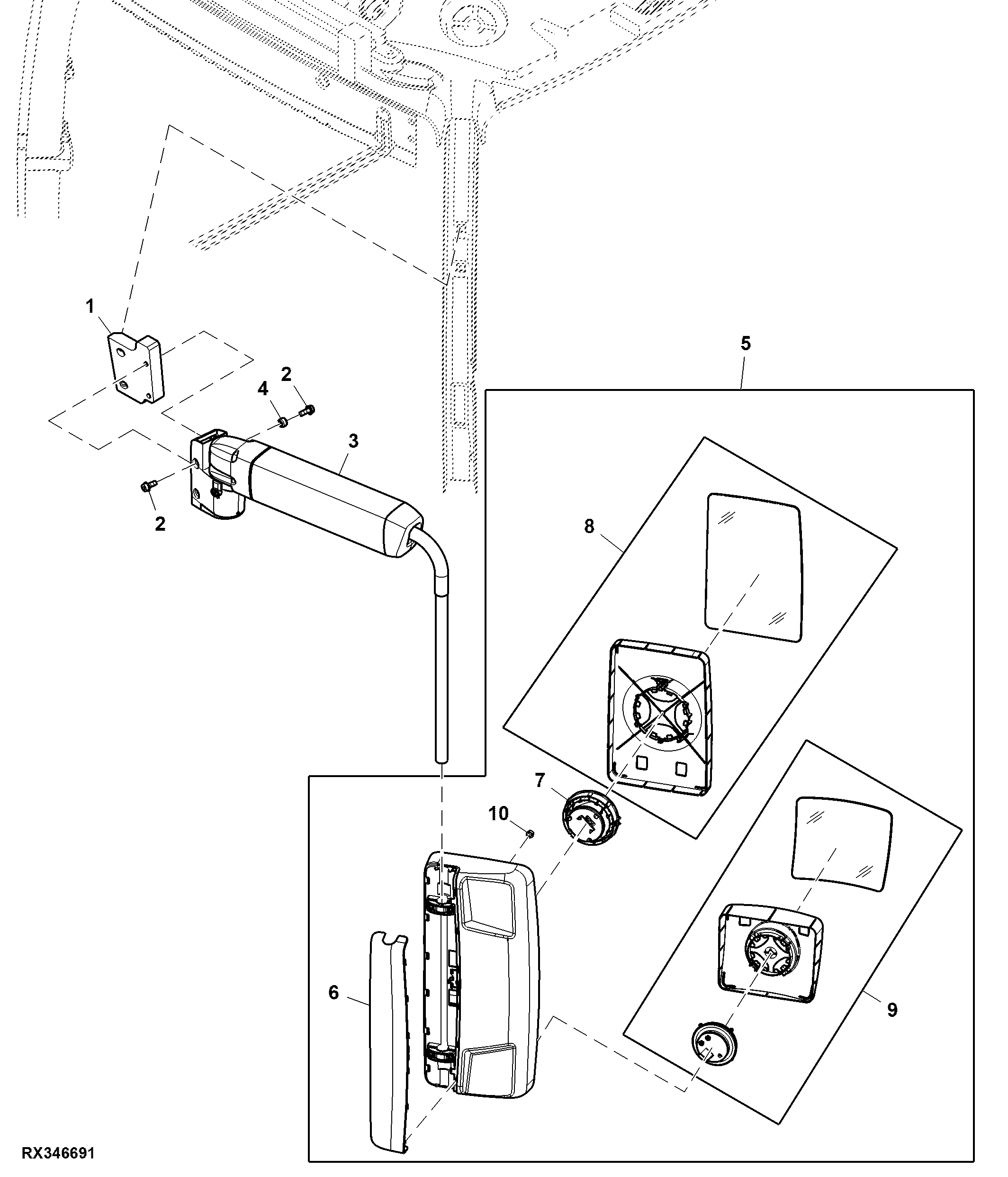 Telescopic External Mirror, Power, LH (056000 - )