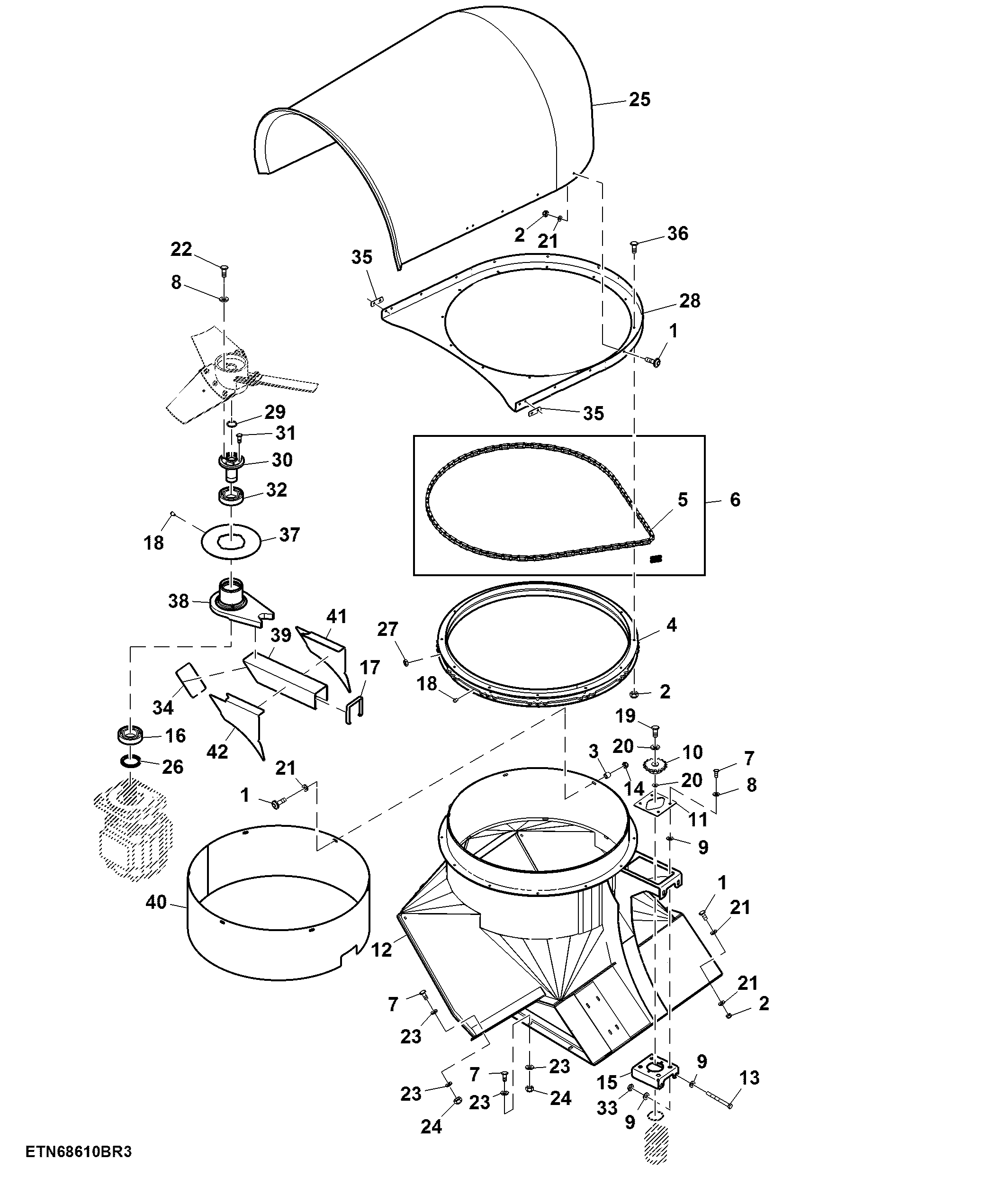 Secondary Extractor GP, Housing, Option 6410, 6420