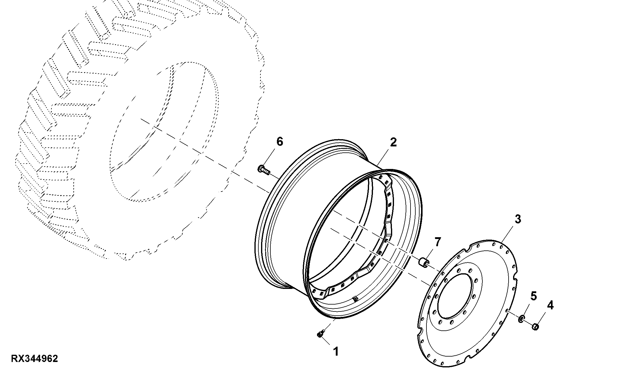 Dual Front Wheel, 16 Position, Group 43 Tires, LH Illustrated