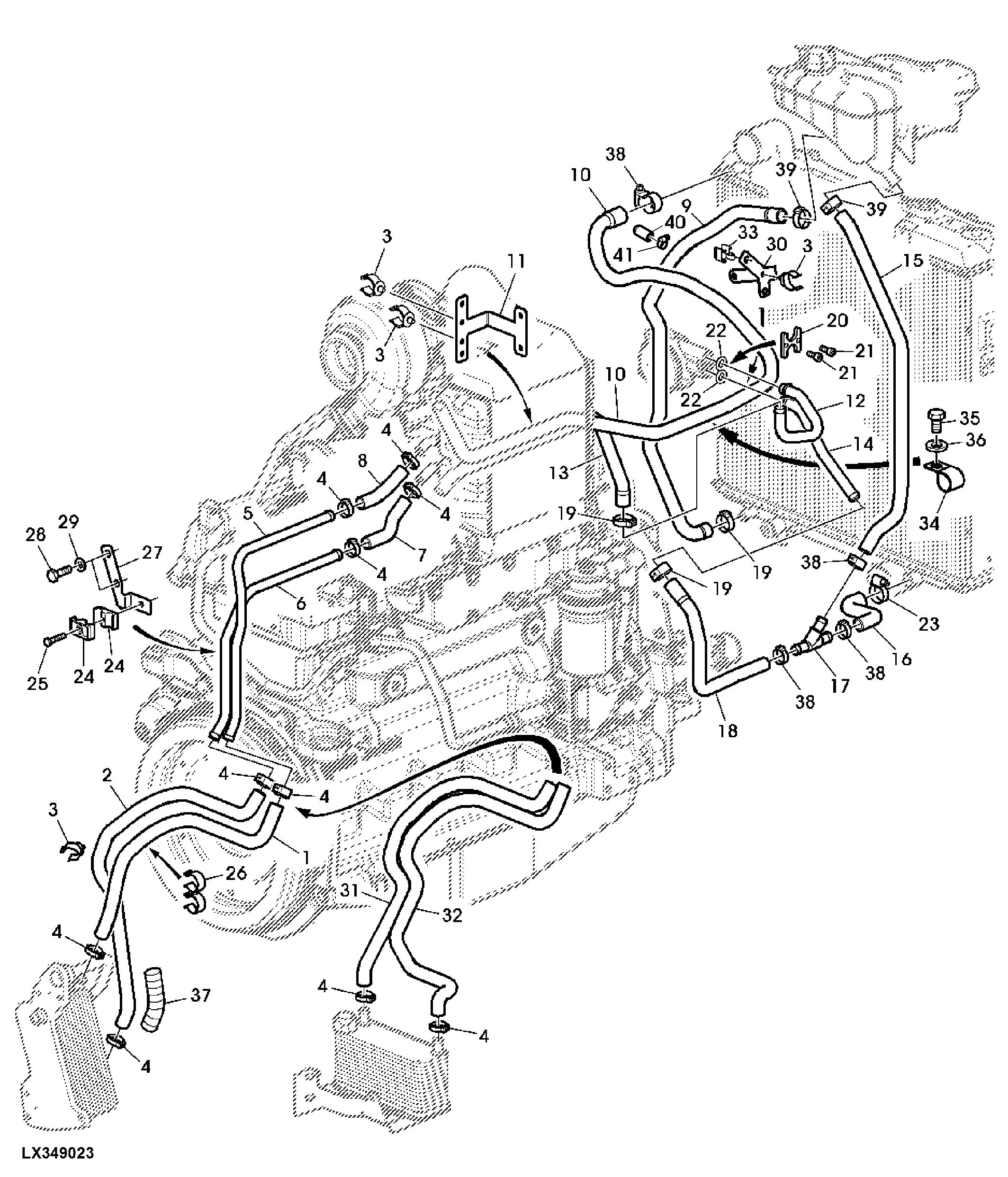 Coolant Lines For Oil Cooler And Intercooler