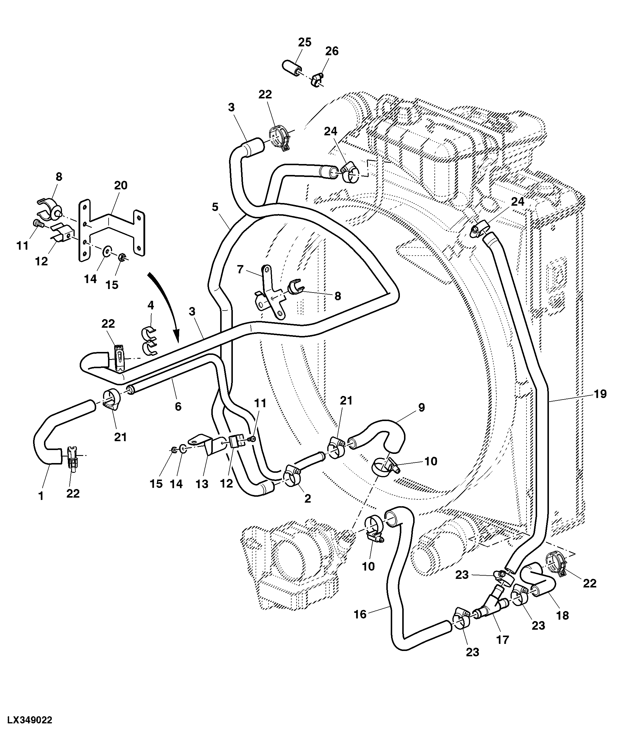 COOLANT LINES FOR OIL COOLER AND INTERCOOLER