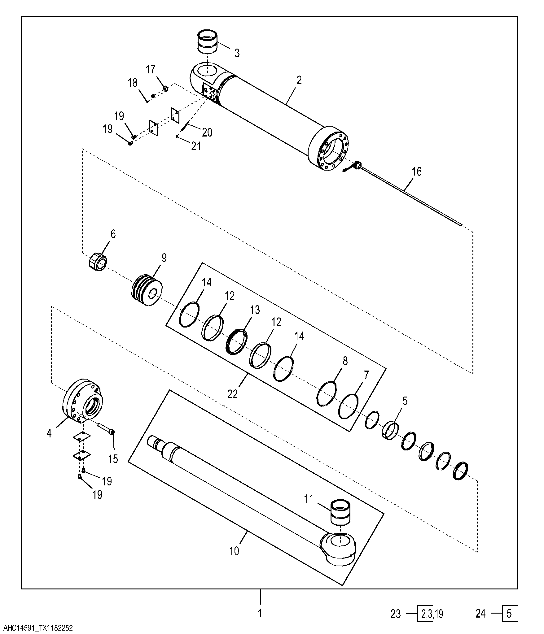 Bucket Cylinder Components, Right-side - High Lift