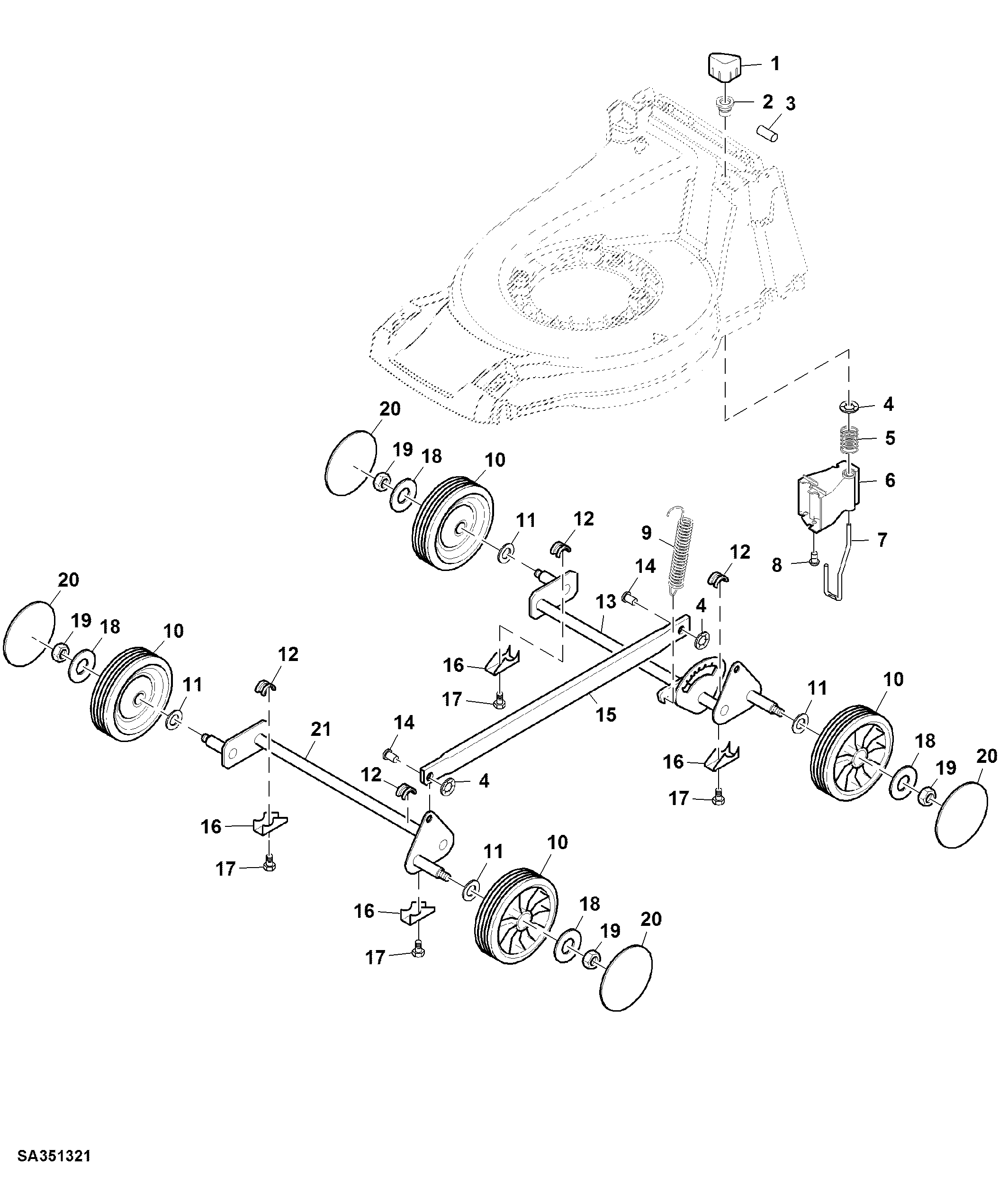 Front and Rear Axle, Height Adjustment and Wheels