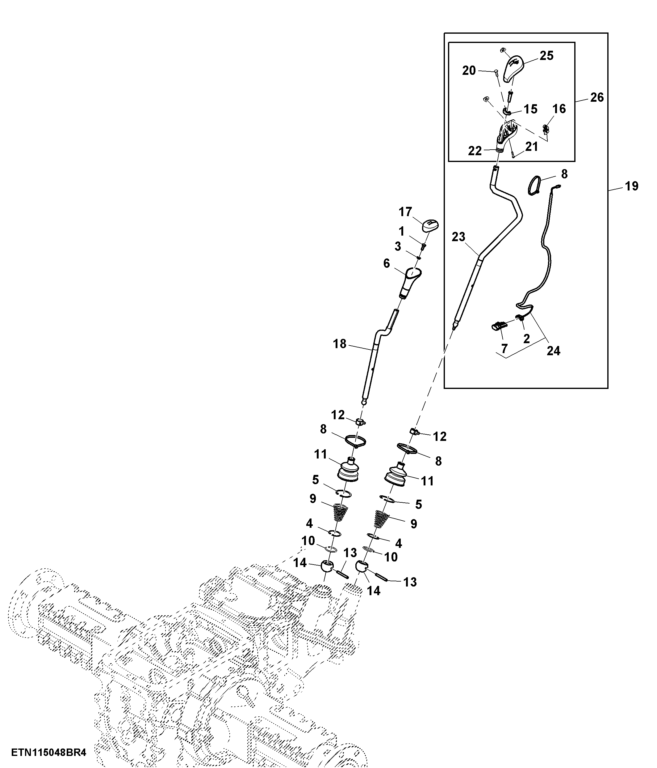 Gear and Range Shift Levers, PowrReverser™ Plus, OOS