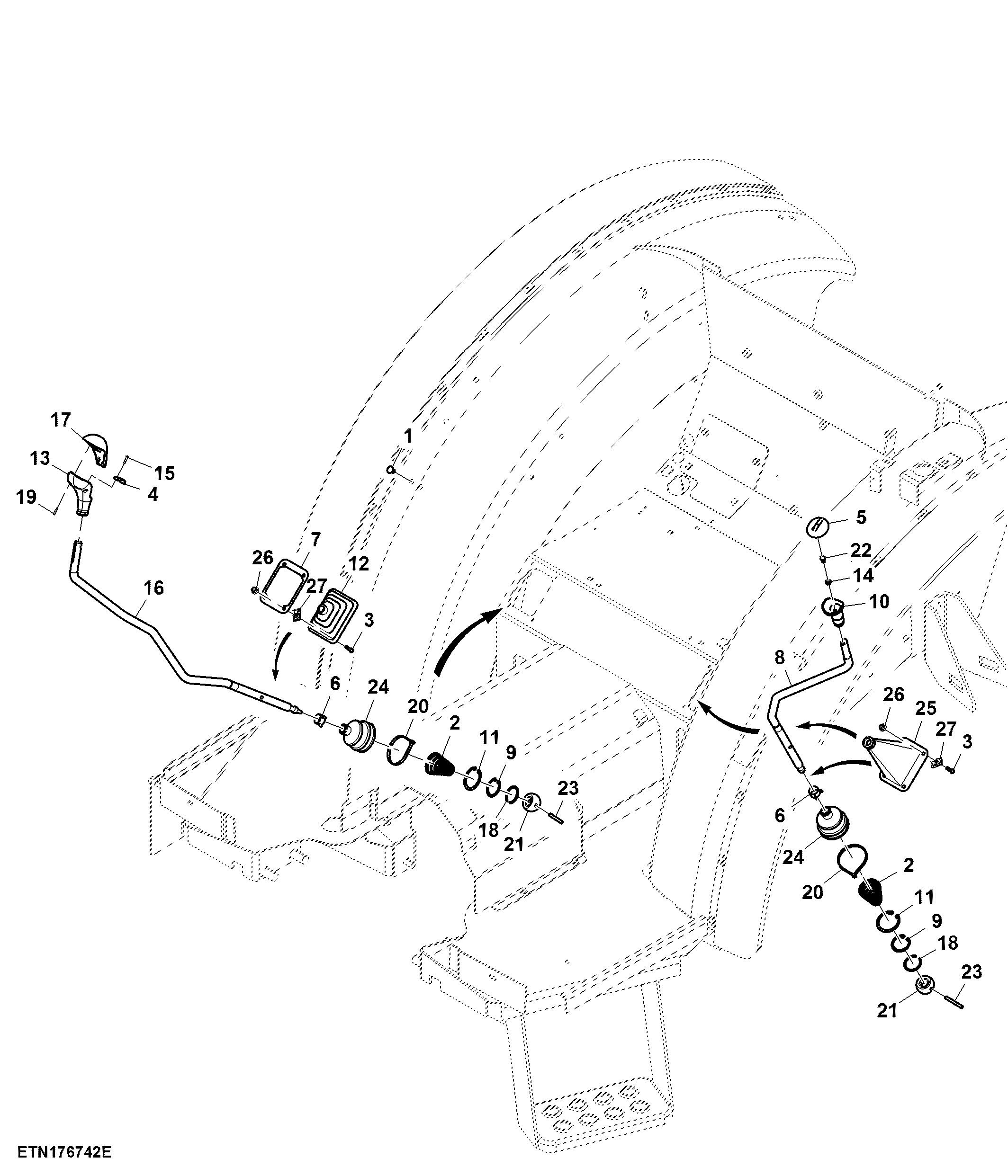 Range Shift and Gear Shift Lever W/ Creeper, PowrReveser™, Cab