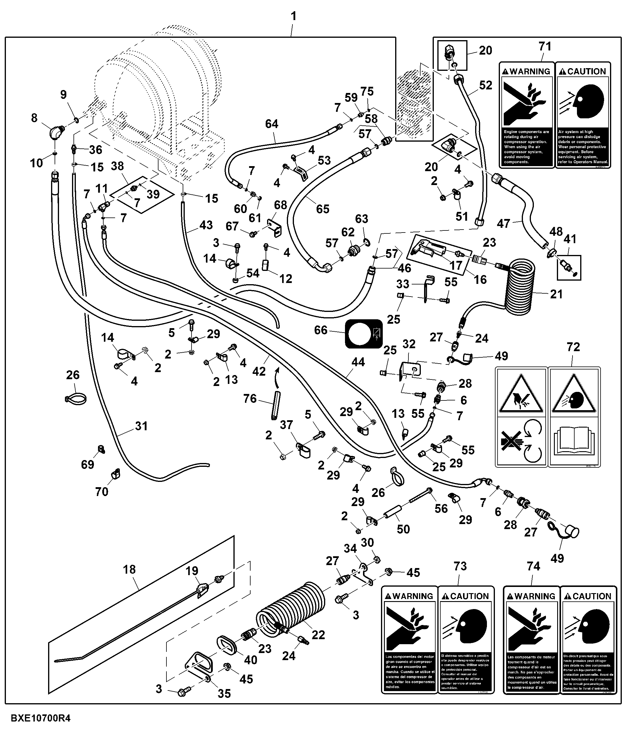 Attachment, Air Compressor Install Kit, Final Tier 4