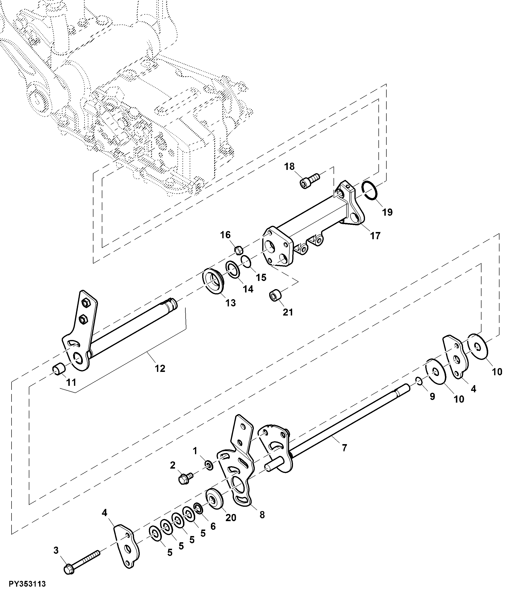 Rockshaft Control Lever, Power Steering, W/O SCV