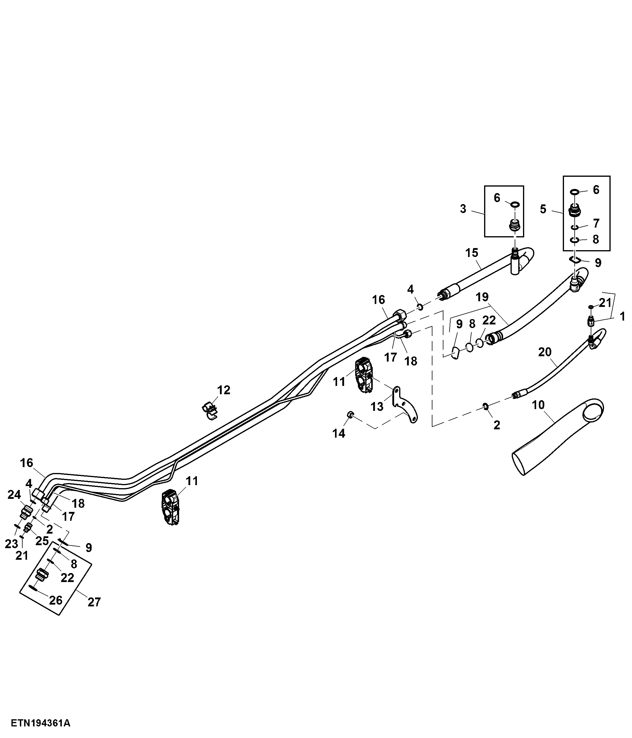Oil Supply Lines, Midstack SCV, W/ PFC-Hydraulics