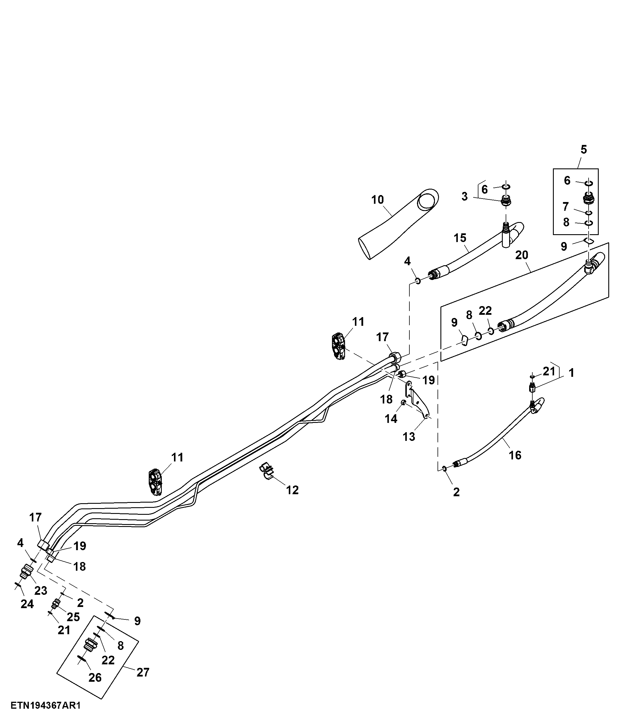 Oil Supply Lines, Midstack SCV, W/ PFC-Hydraulics