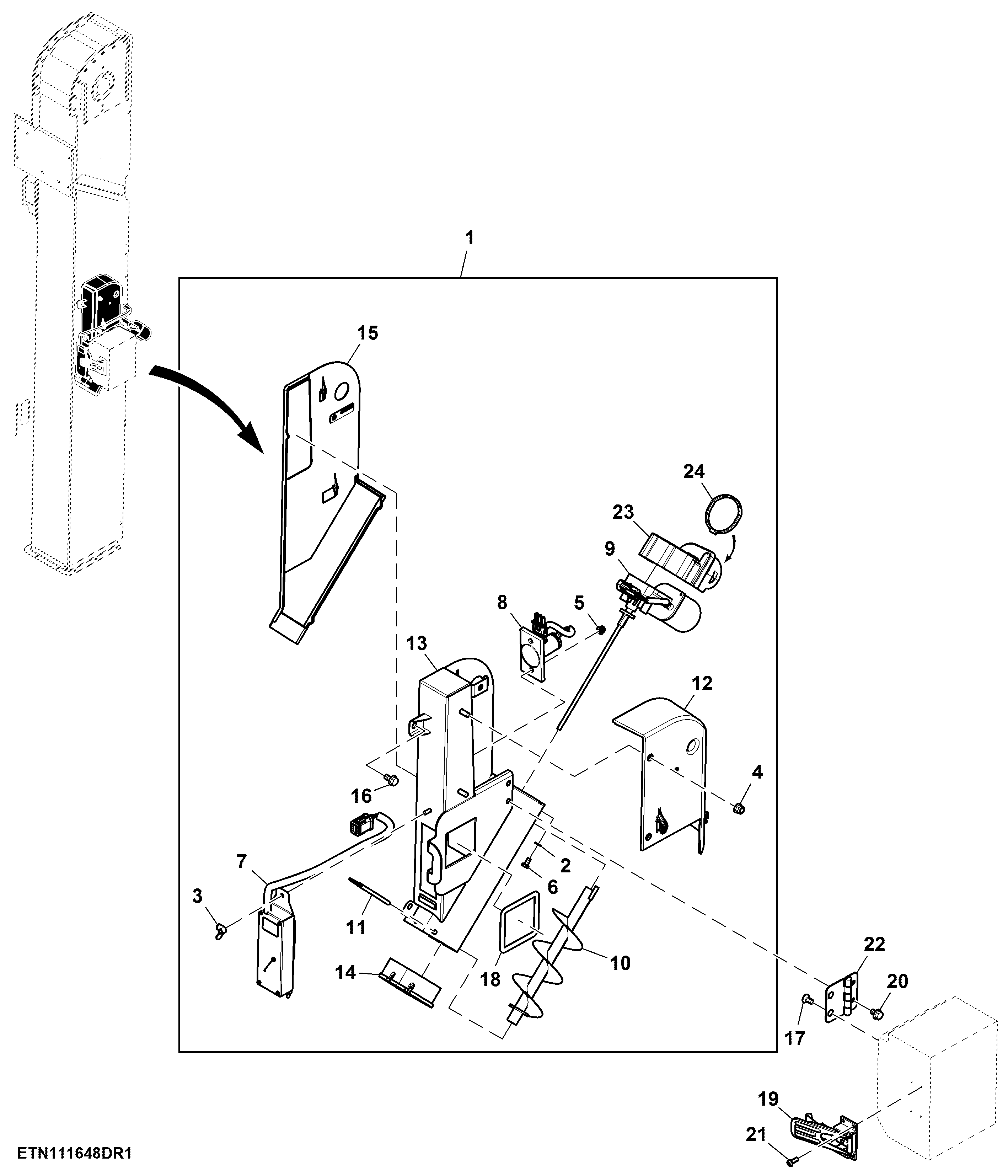 Clean Grain Elevator, Grain Quality Sensor and Bracket