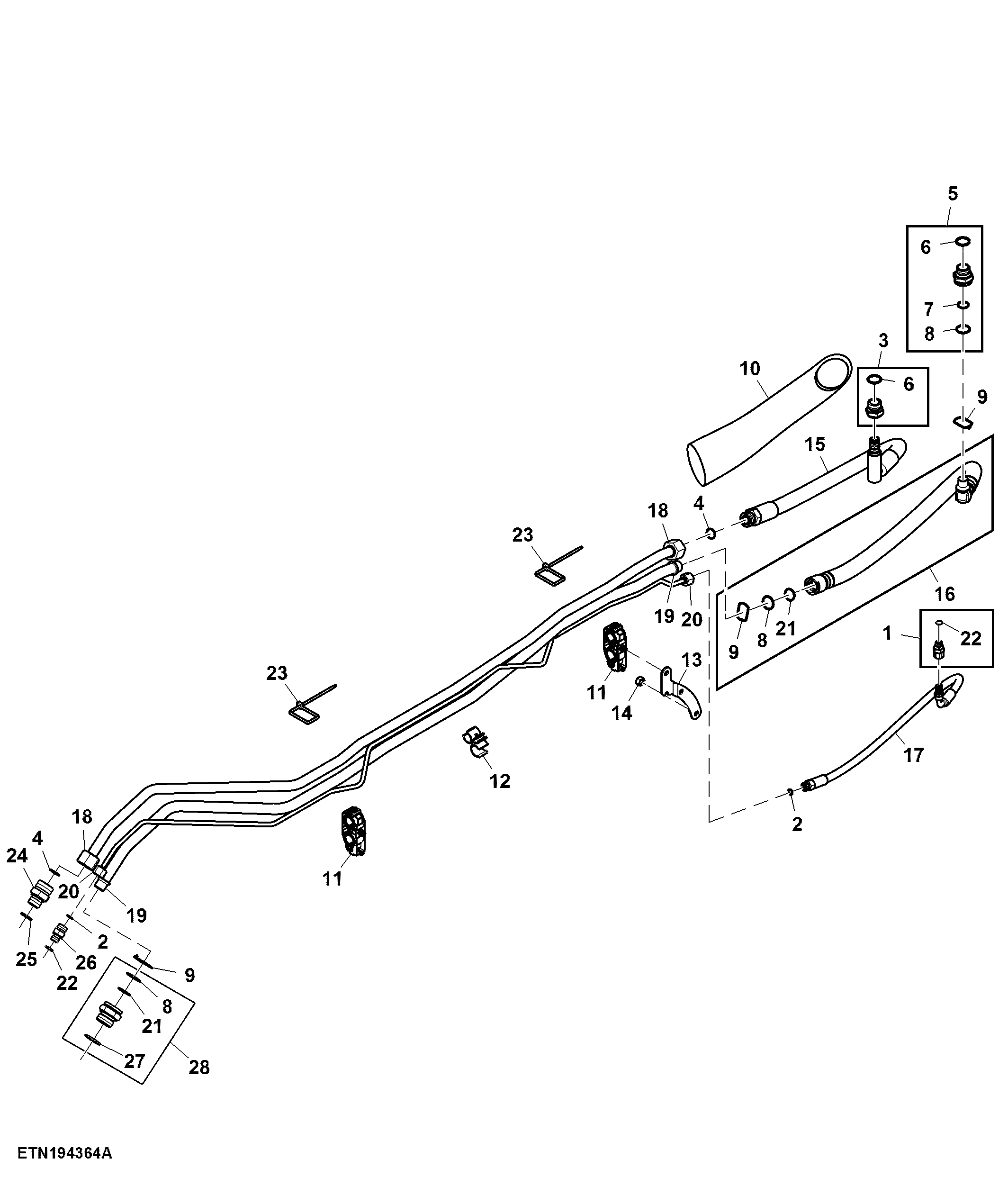 Oil Supply Lines, Midstack SCV, W/ PFC-Hydraulics