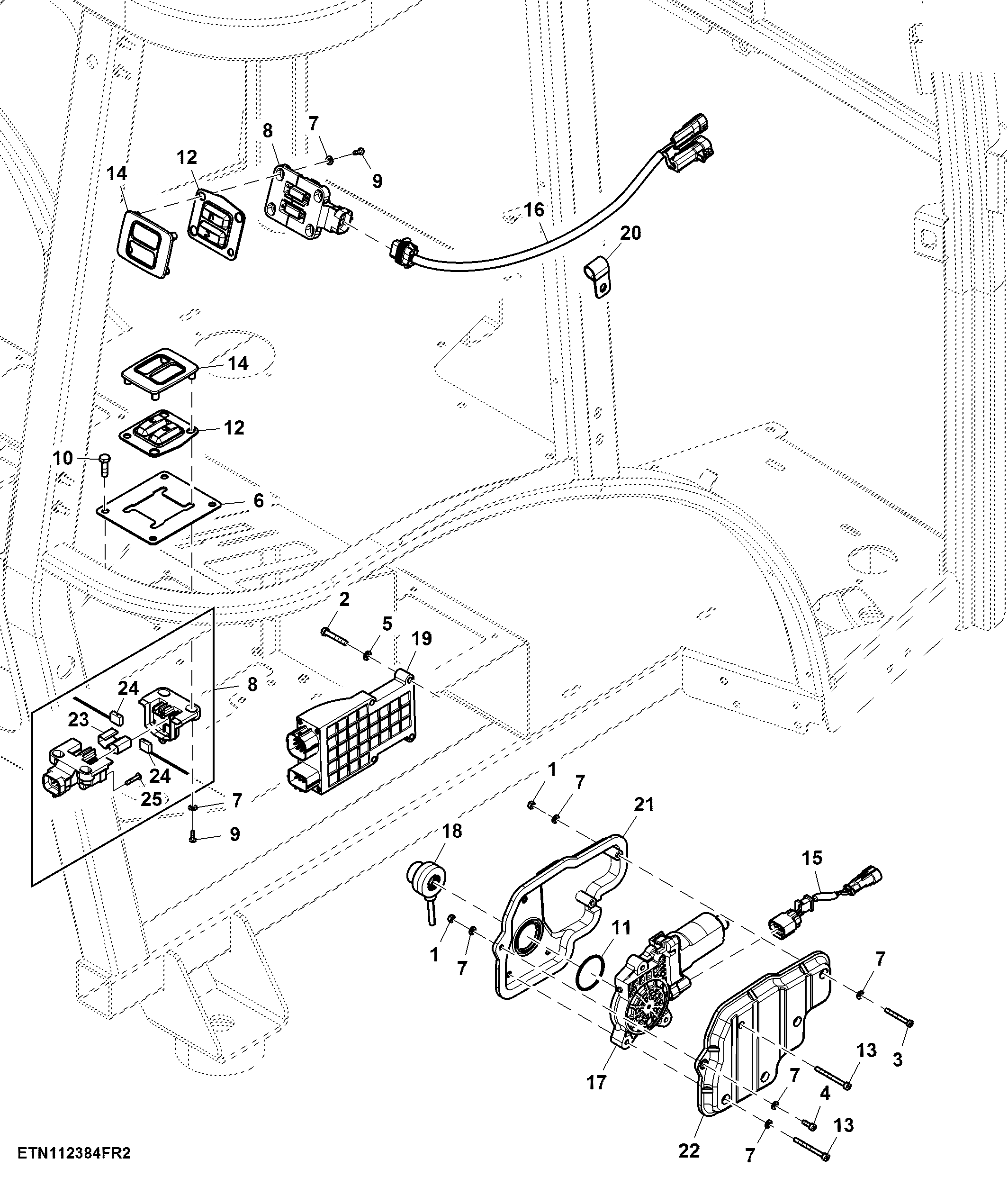 Electronic Quick Release Wiring Harness, Cab