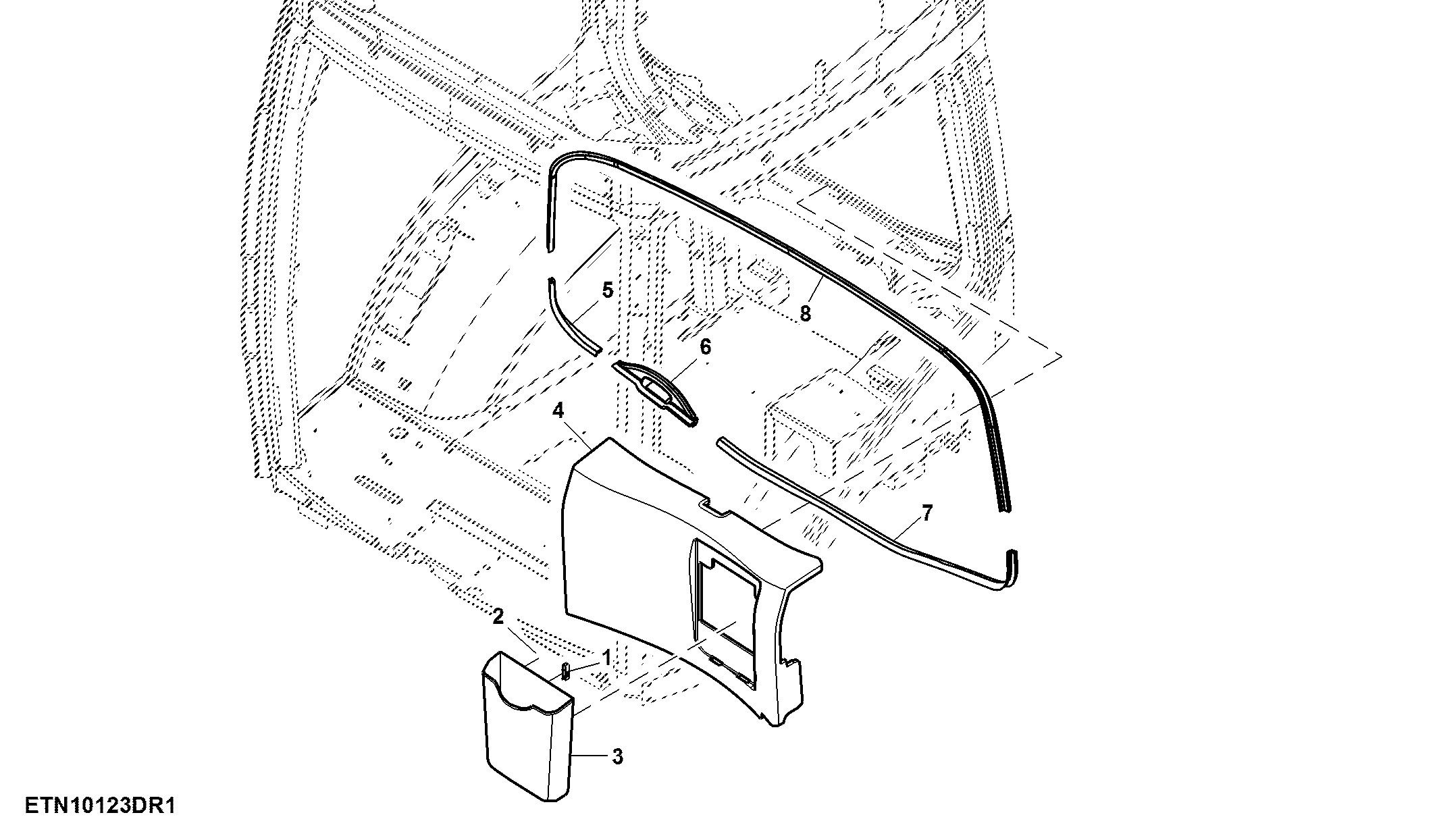 Acoustical Upholstery, Rear Panel, W/O Sub Woofer