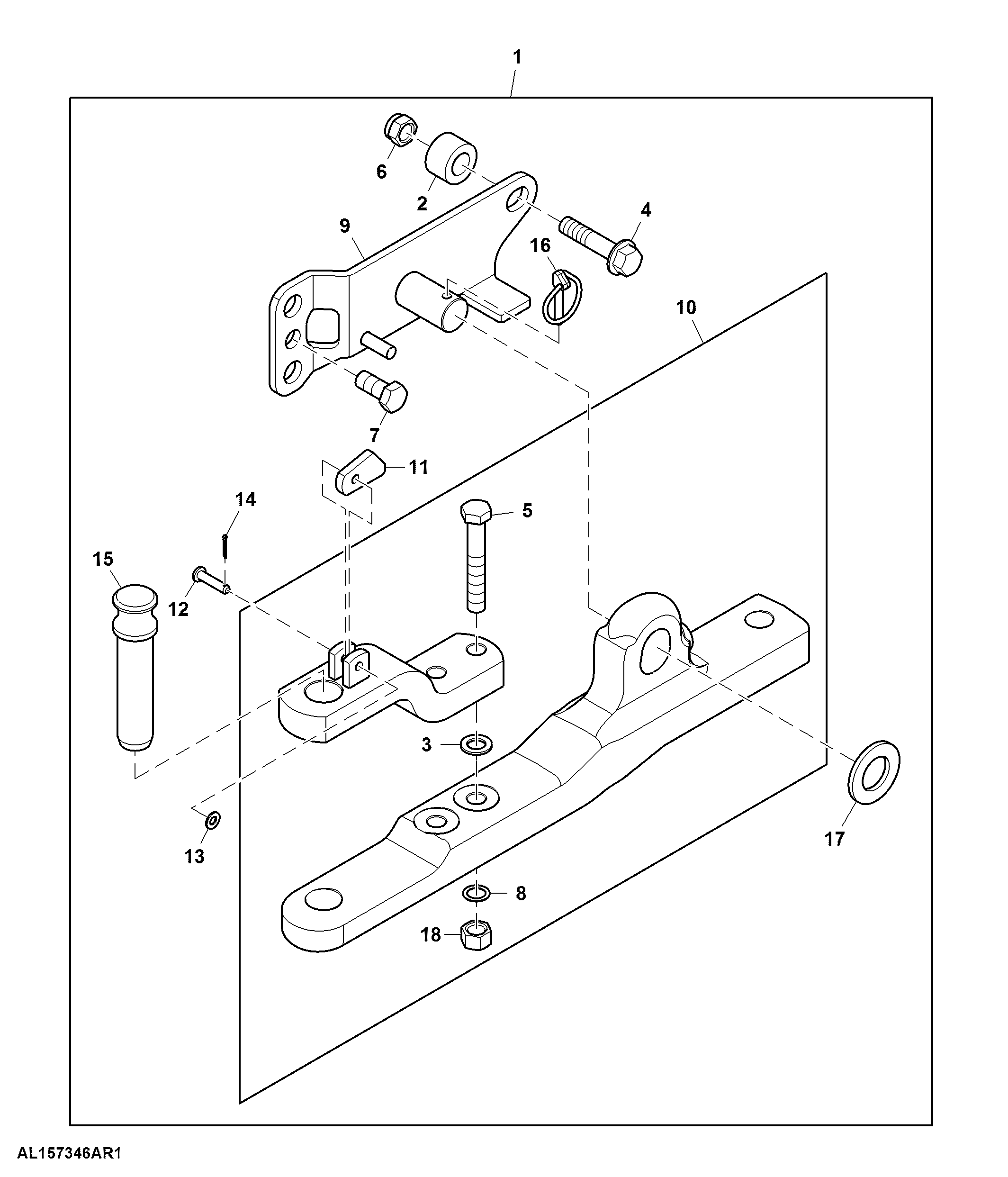 Attachment, Drawbar Storage, Pick-Up Hitch, W/O Front Hitch