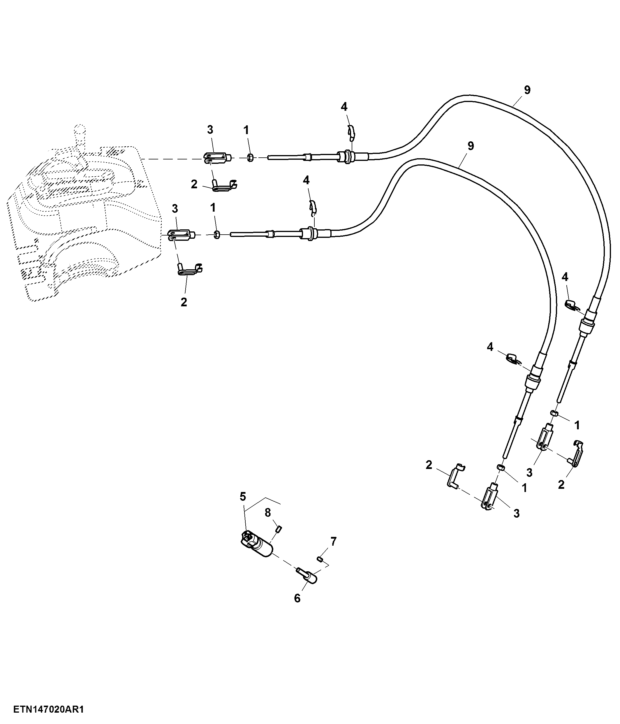 Push Pull Cable, Rear Hitch, Mechanical, OOS