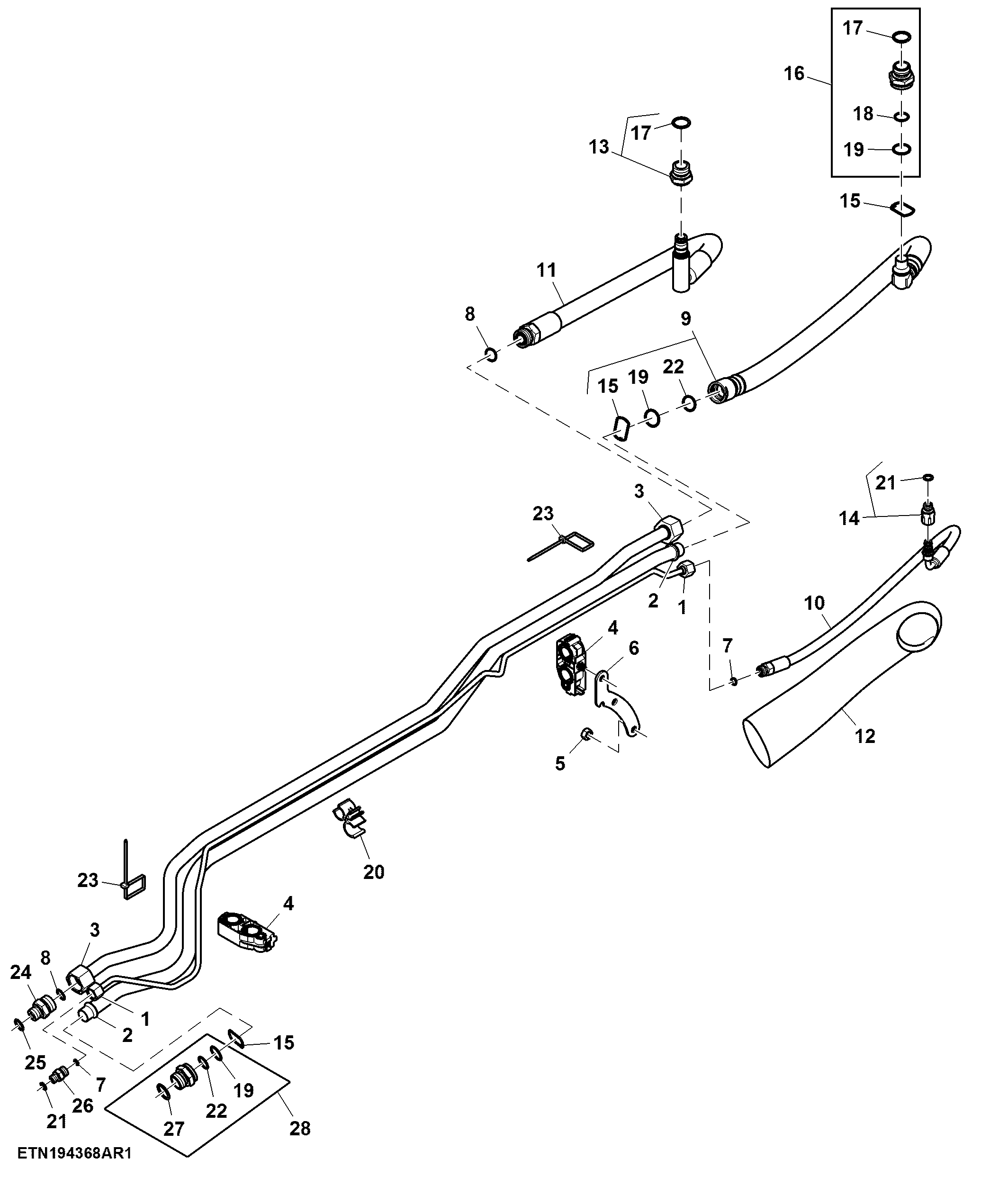 Oil Supply Lines, Midstack SCV, W/ PFC-Hydraulics