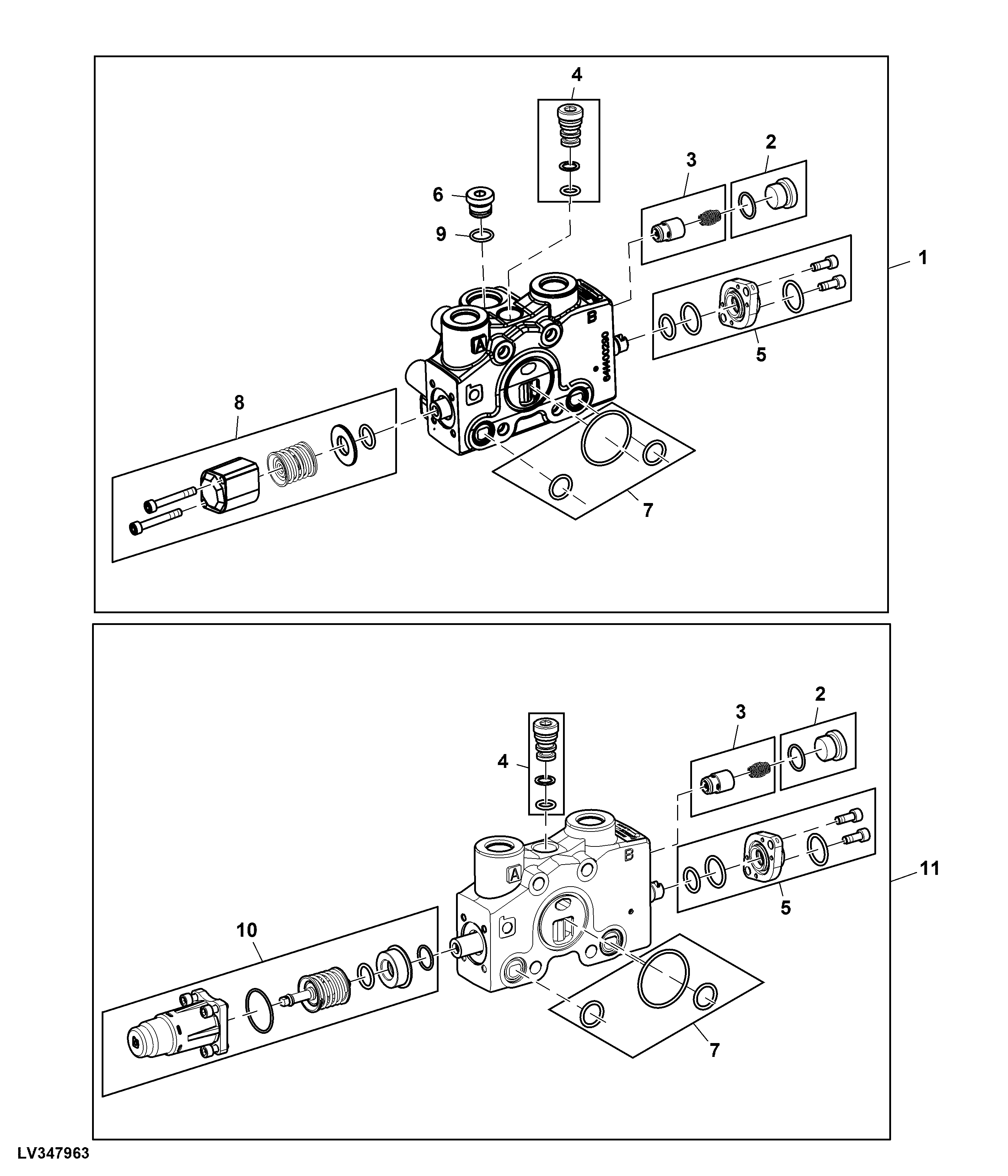 Dual Mid SCV, Open Center Hydraulics, Position 3 and 4