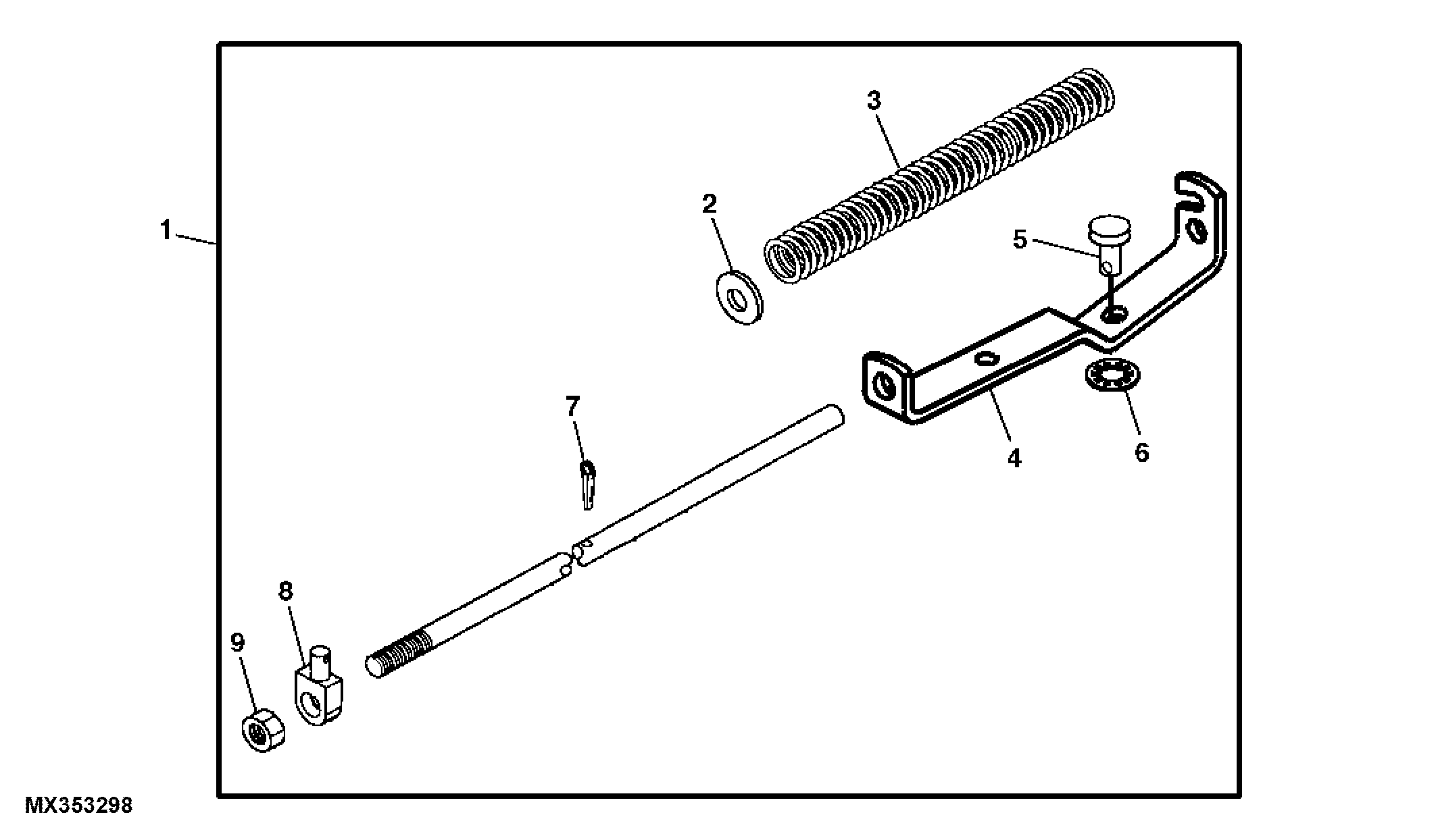 PTO ROD (FOR TRACTORS EQUIPPED WITH 42M OR 48C MOWER DECK)