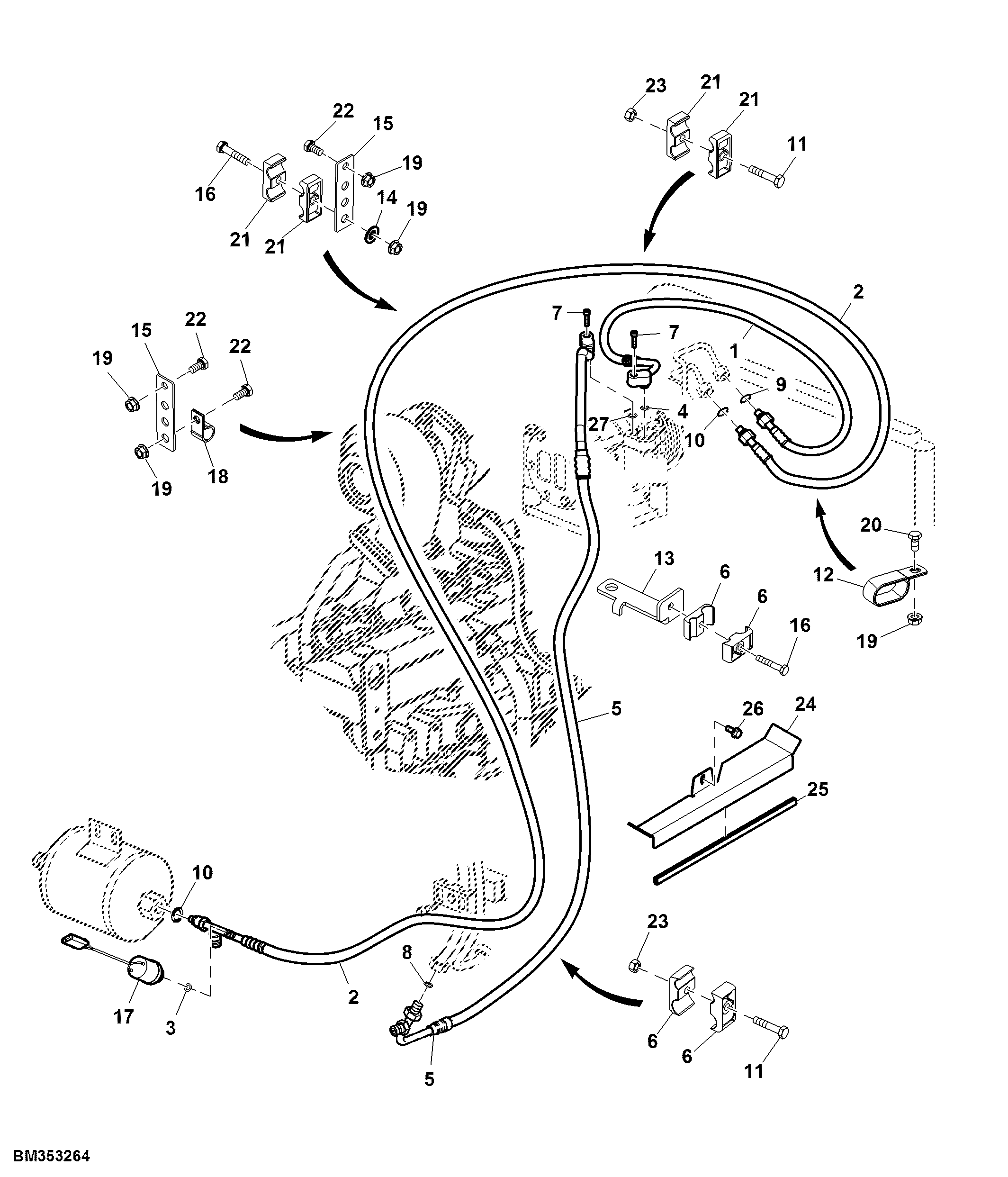 Evaporator Lines, W/O Pneumatic Trailer Brake
