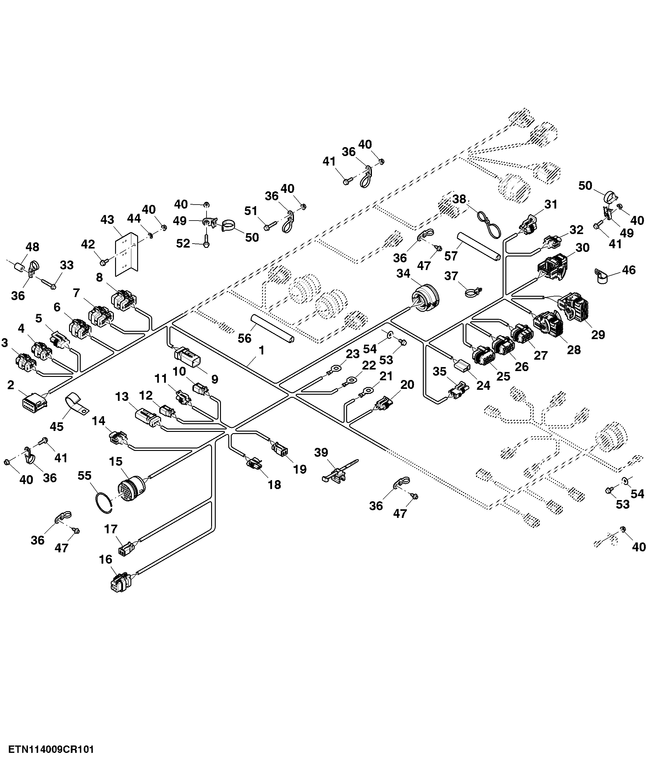 Main Wiring Harness, Left Control Unit 1 (3/5) (110100 - 110240)