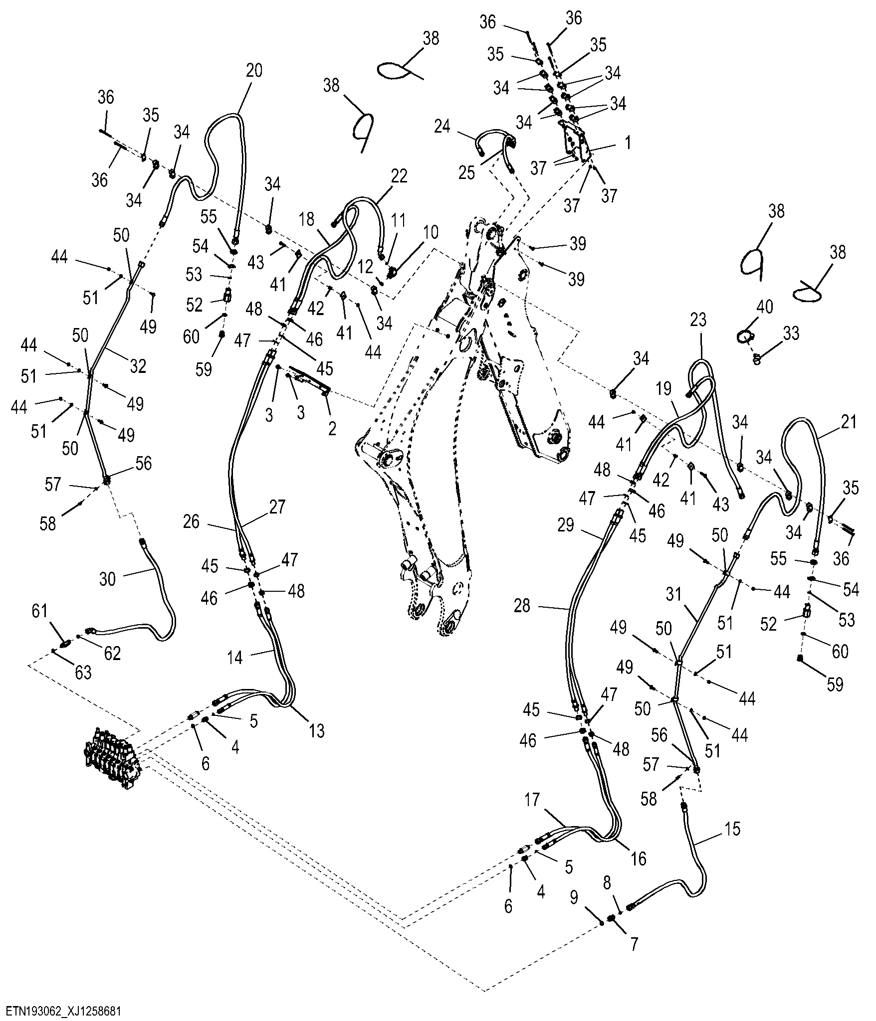 Extendable Dipperstick Plumbing with Auxiliary Hydraulics