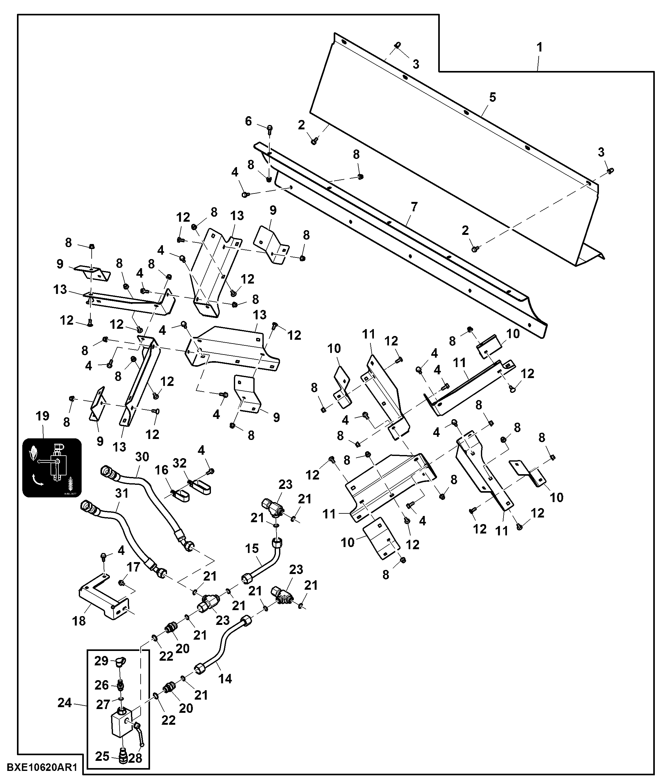 Discharge Paddle Chaff Spreader, Corn, Attachment