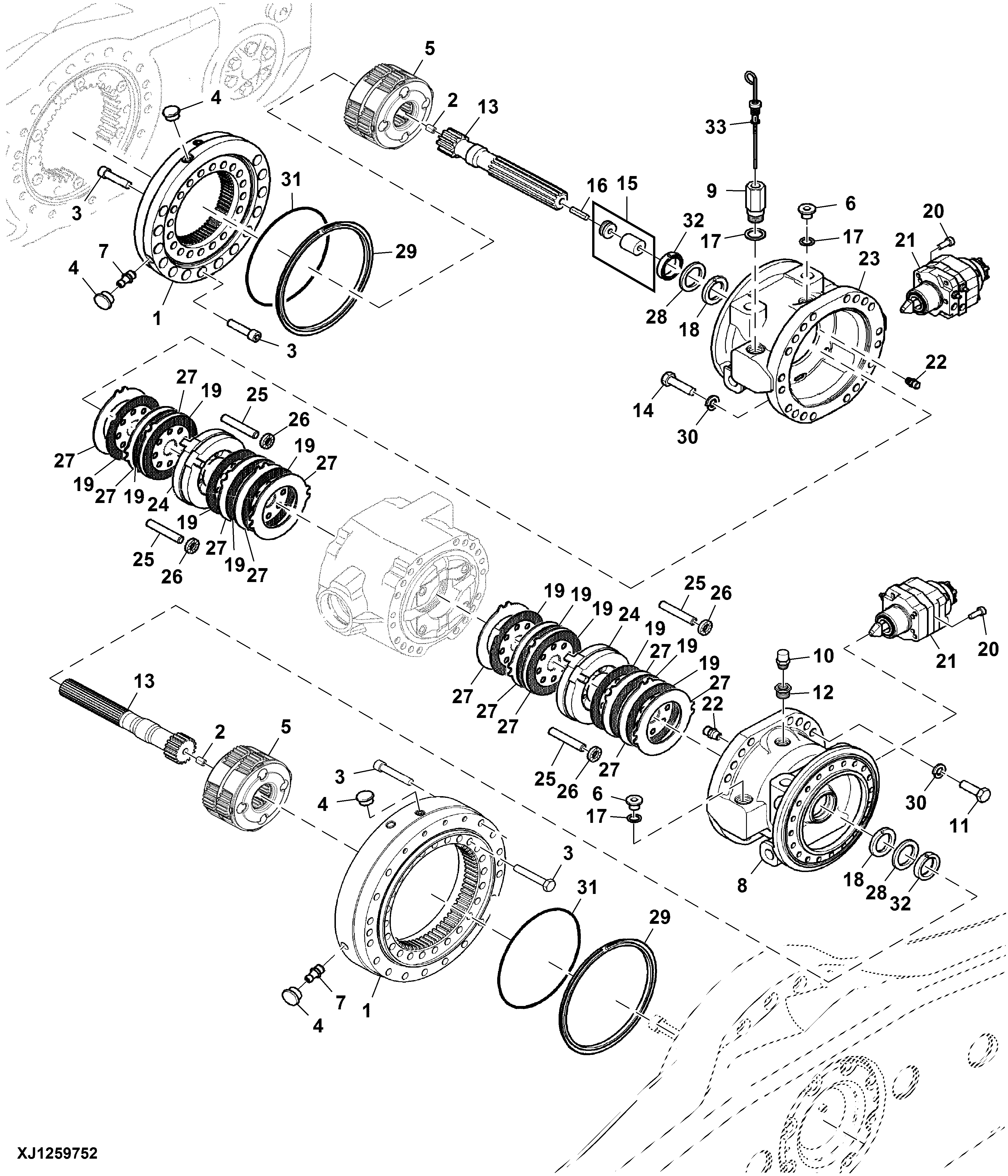 Axle Beam, 8 Wheel Front / Rear, Standard, LOK 131